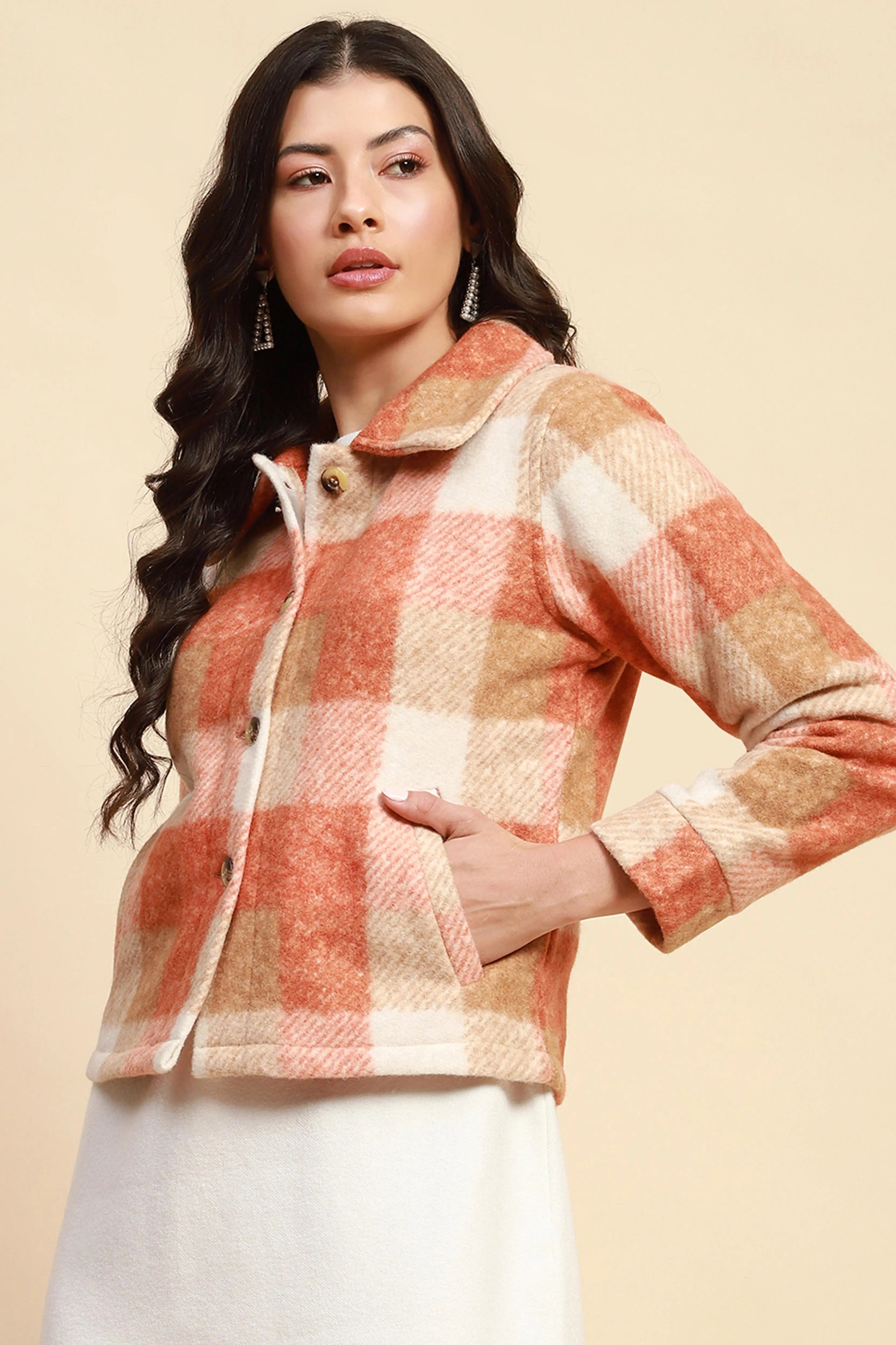 Rust  Regular Fit Jacket - Global Republic