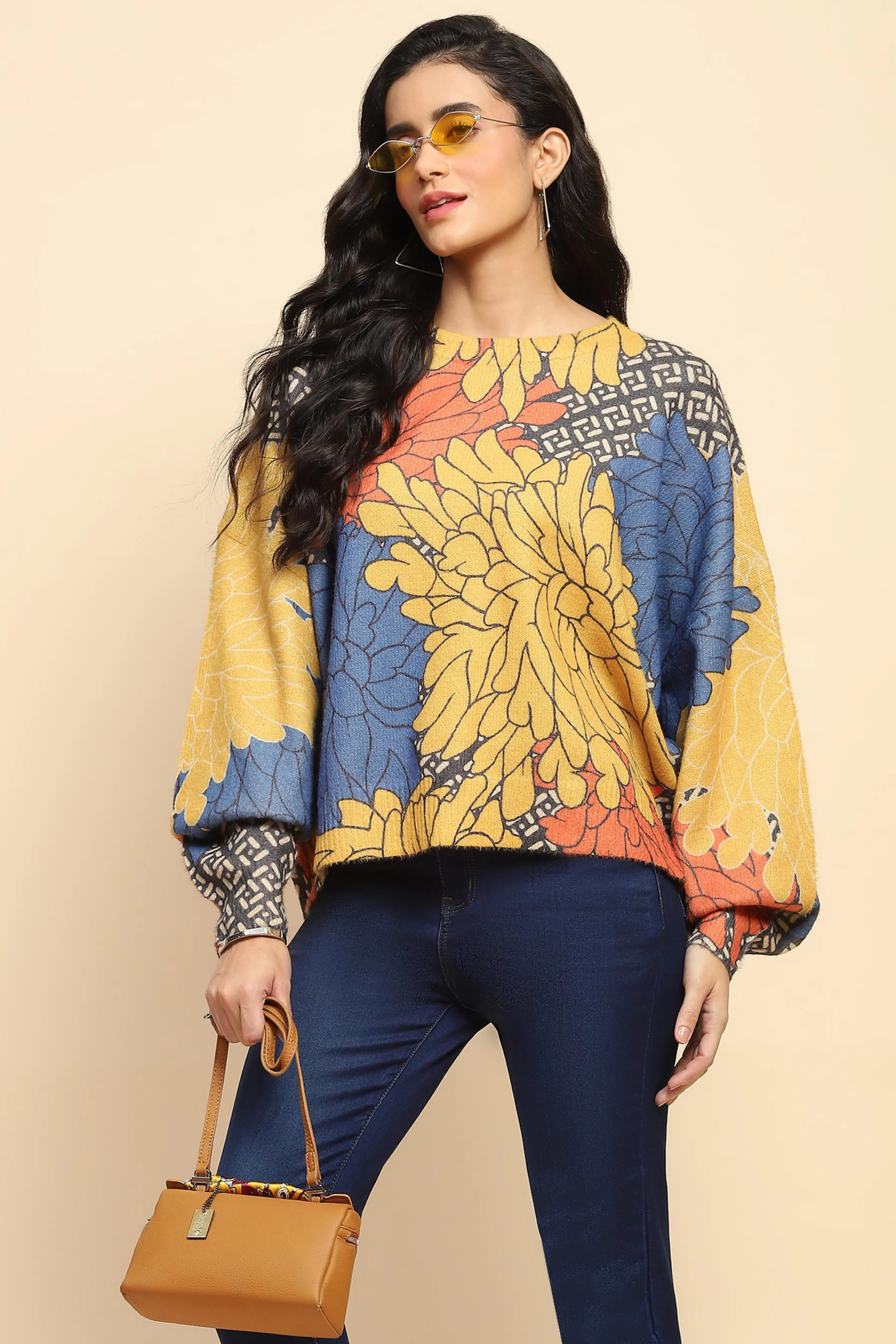 Multicolor Acrylic Loose Winter Pullover - Global Republic