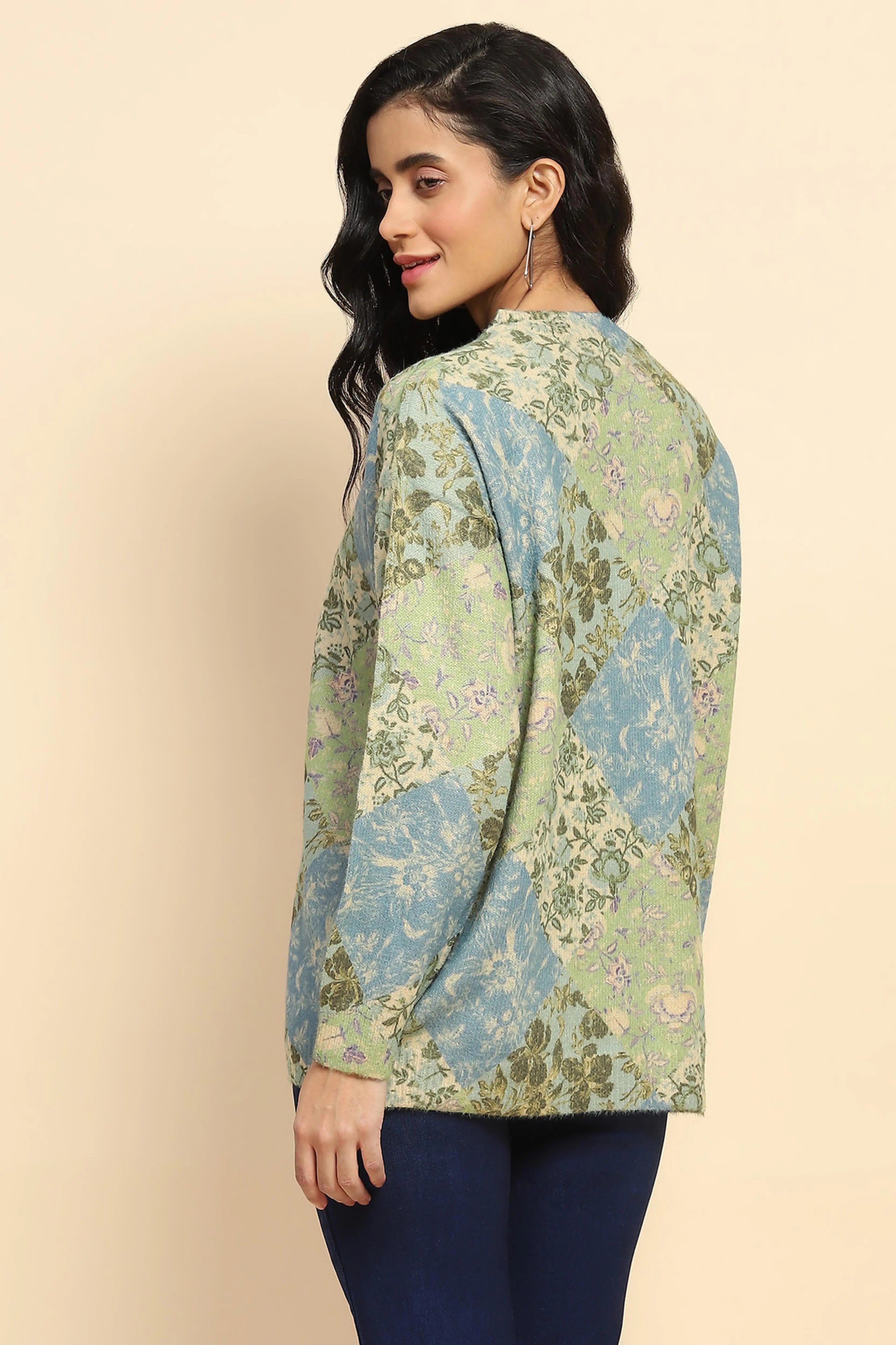 Green Loose Winter Pullover - Global Republic