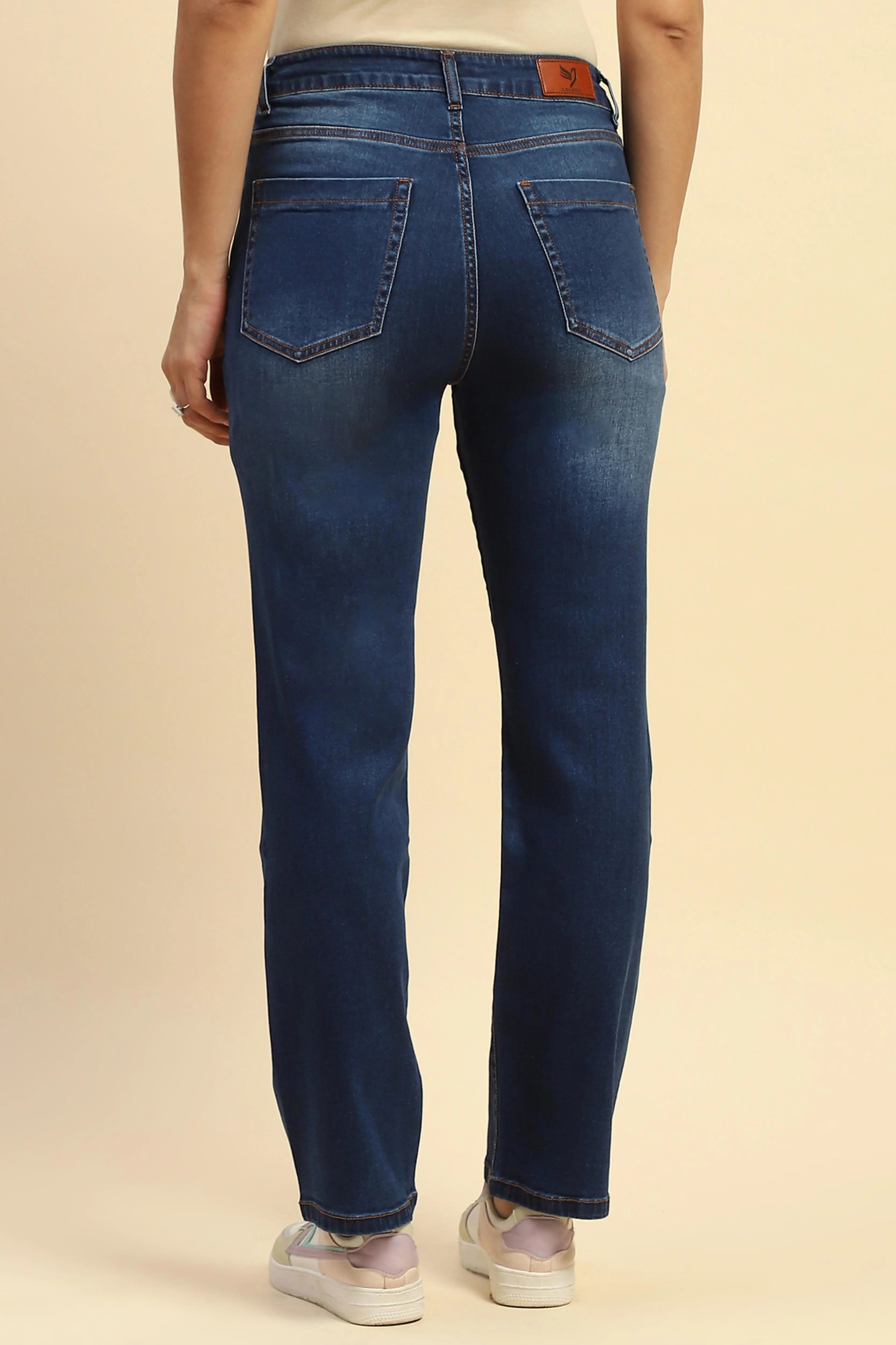 Dark Stone Cotton Blend Straight Fit Jean - Global Republic