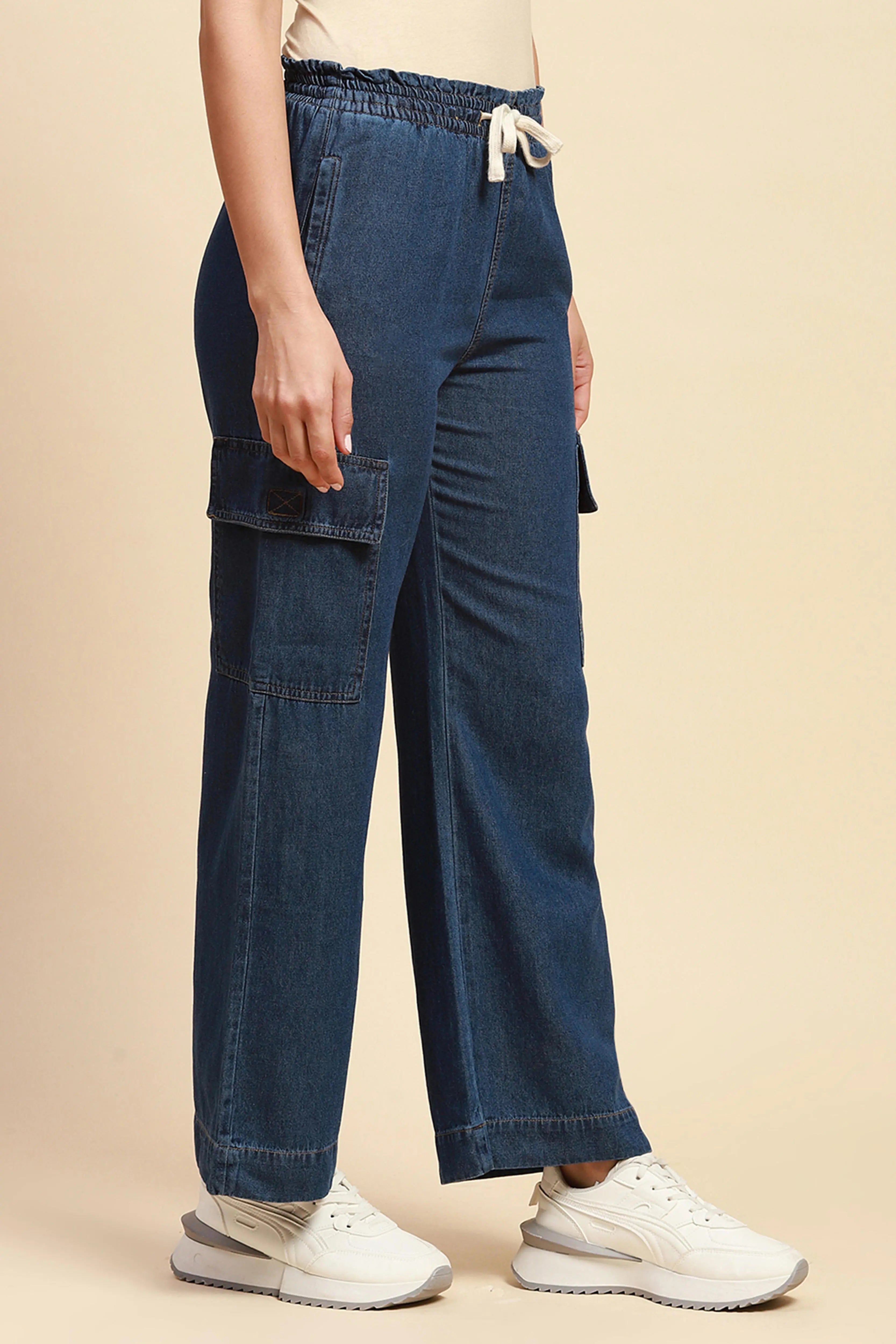 Dark Stone Cotton Blend Loose Lower - Global Republic
