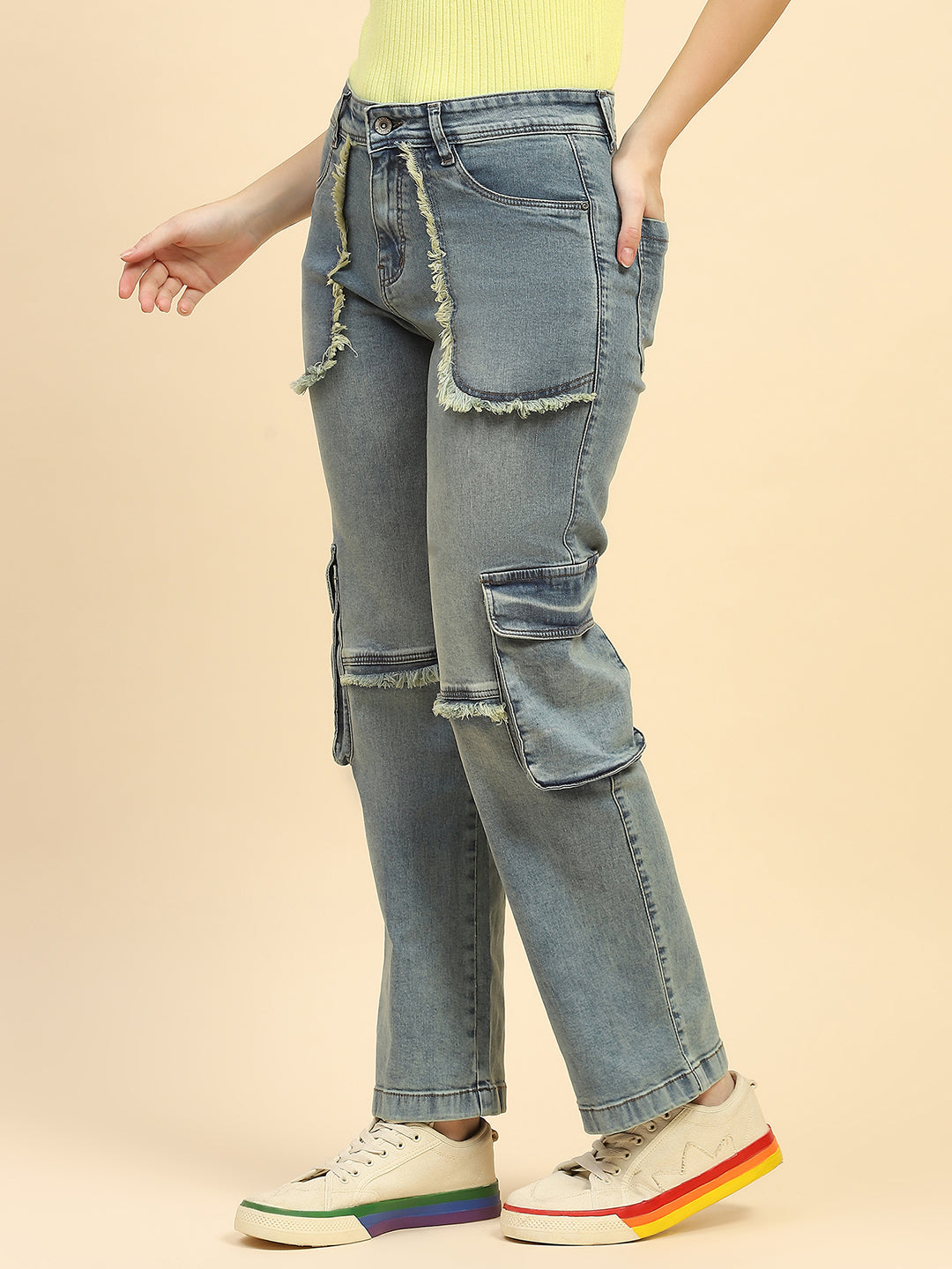 Solid Cotton Blend Cargo - Global Republic