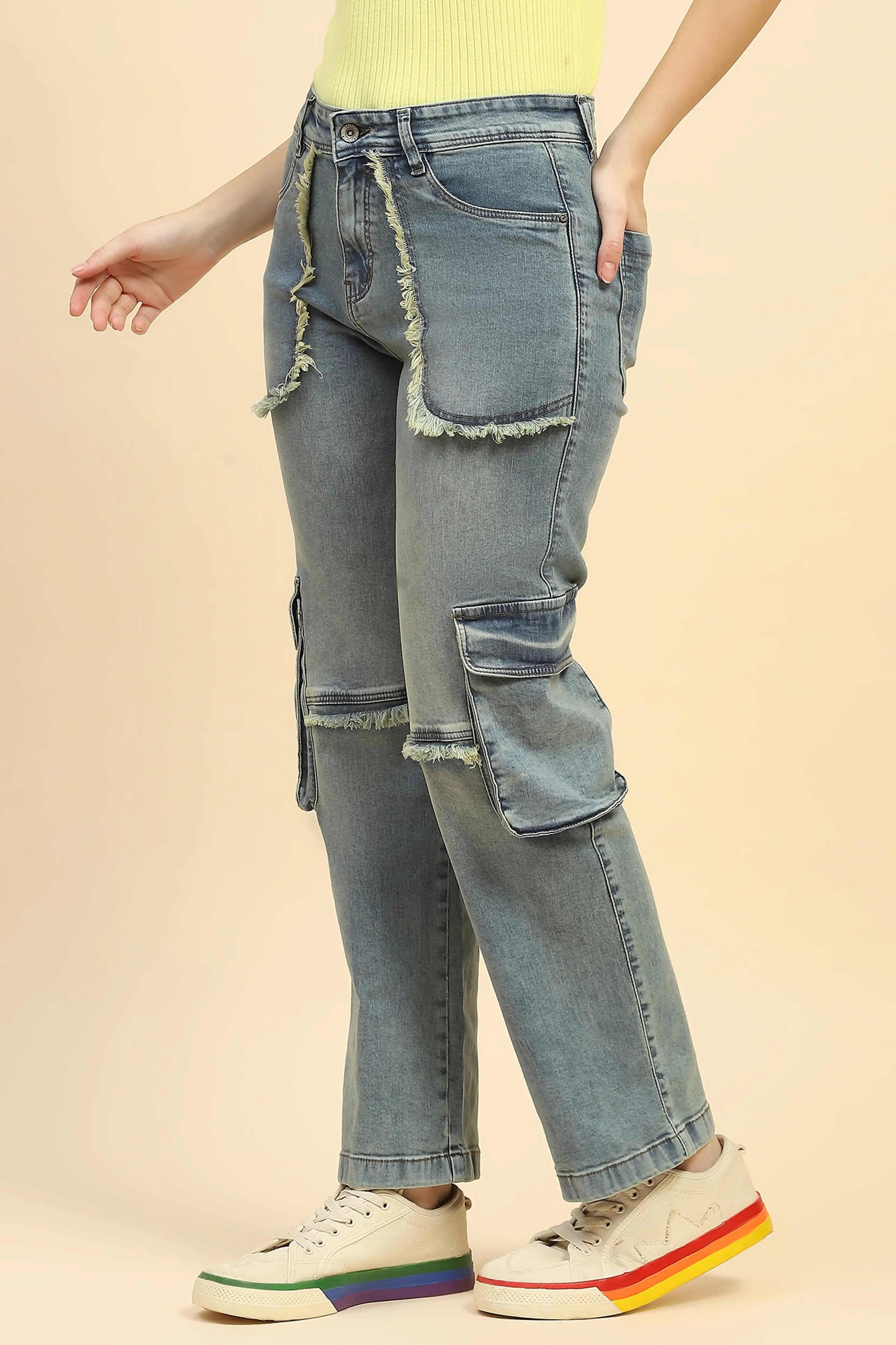 Solid Cotton Blend Cargo