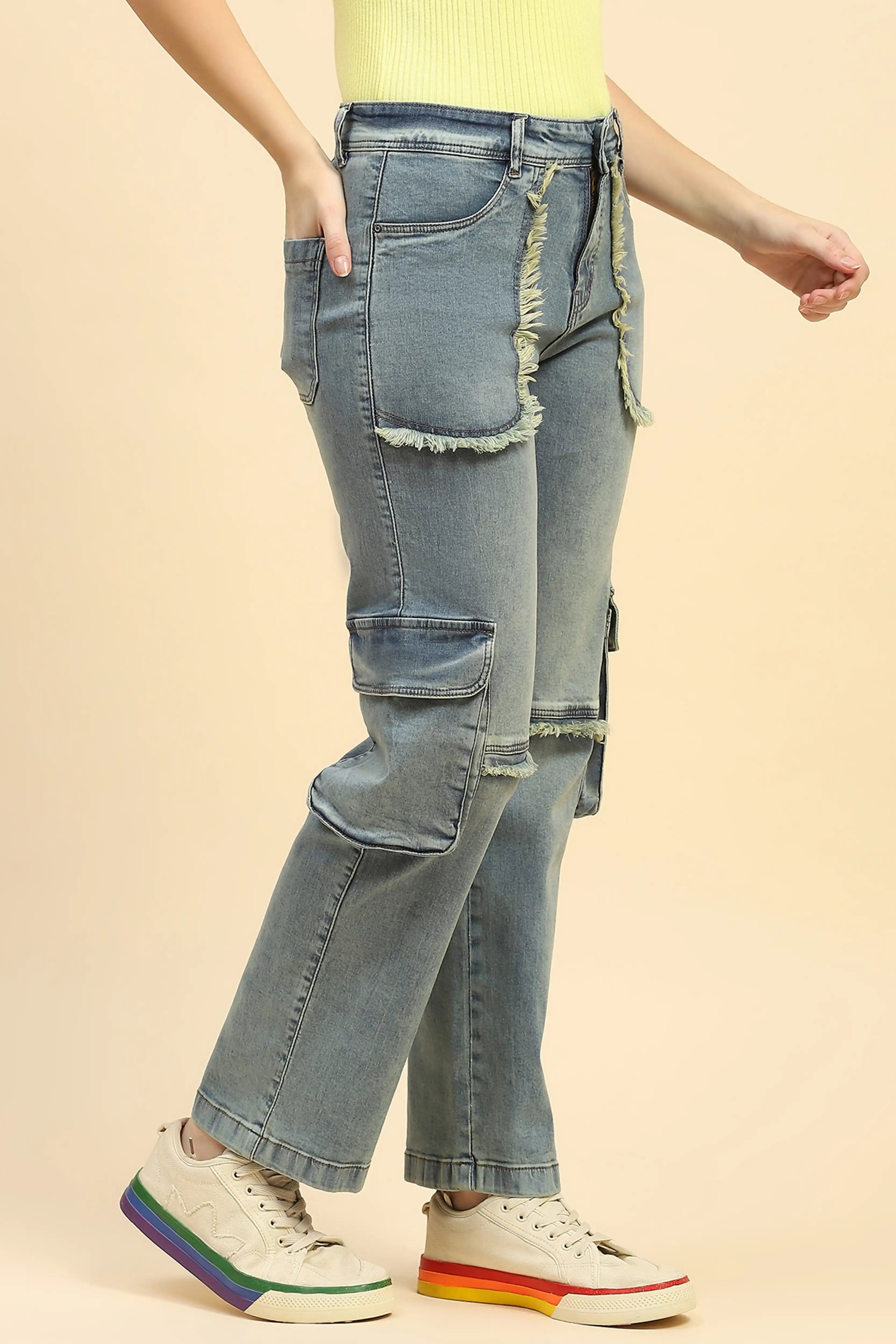 Solid Cotton Blend Cargo