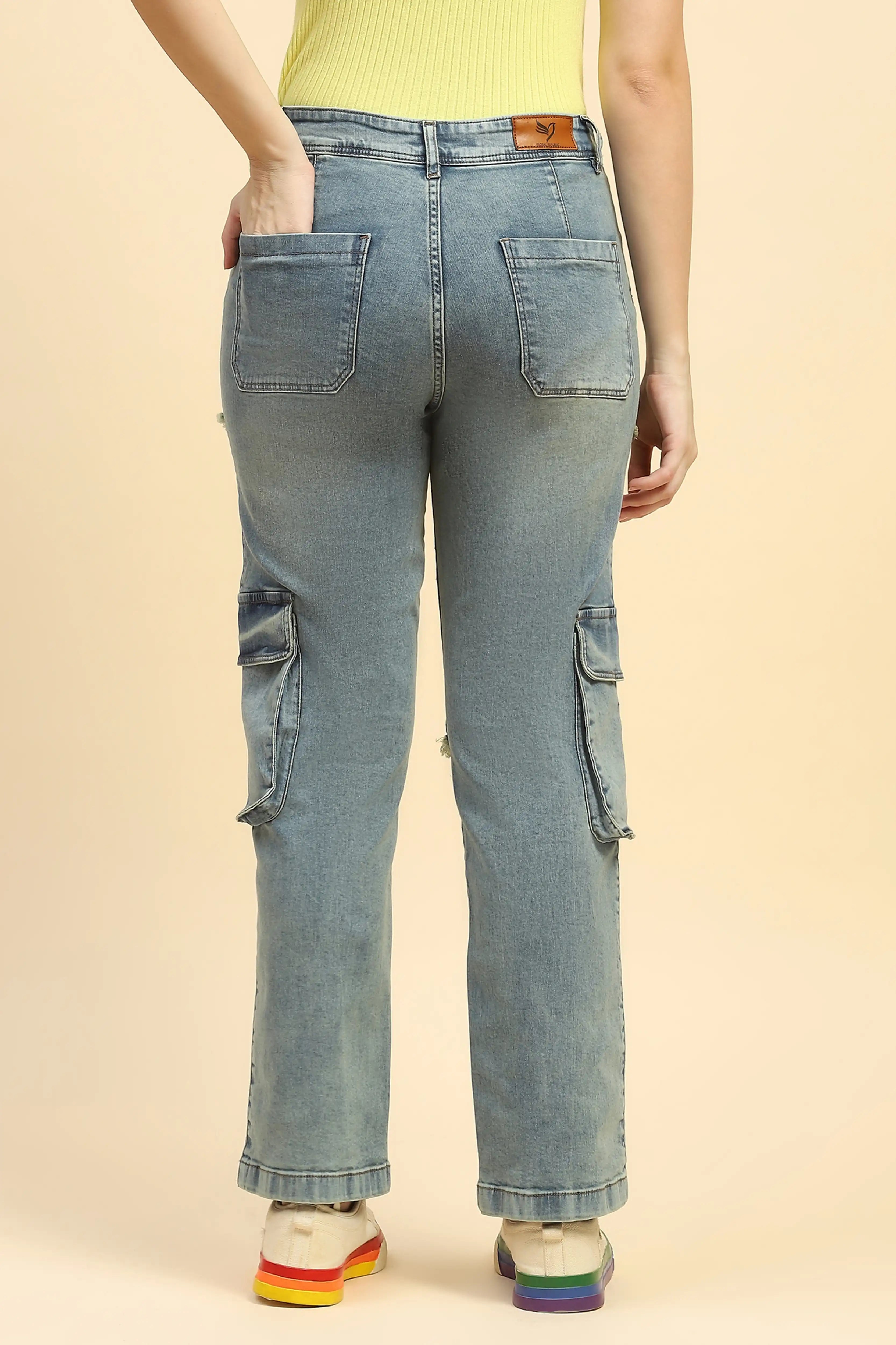 Solid Cotton Blend Cargo