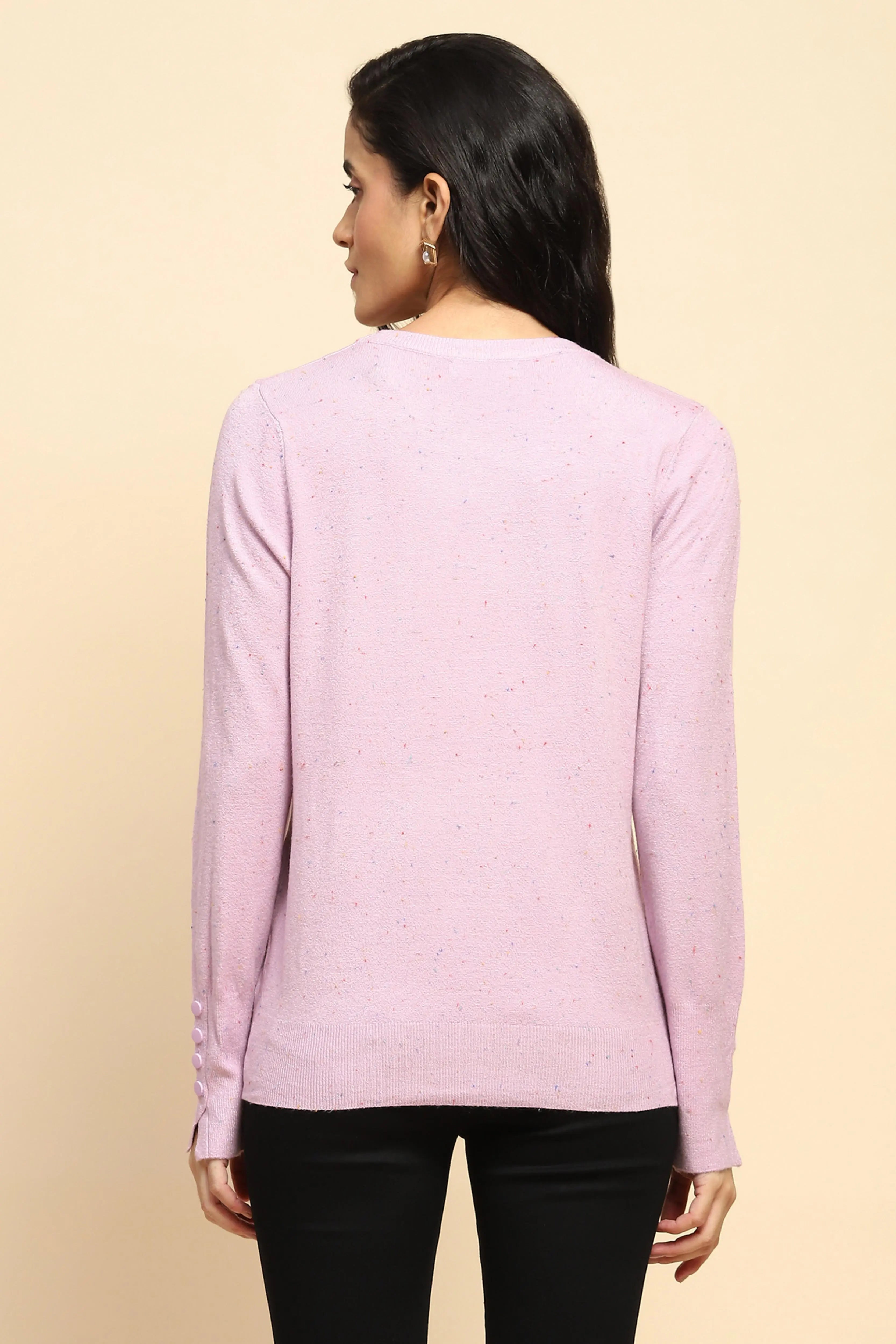 Lilac Viscose Blend Pullover - Global Republic