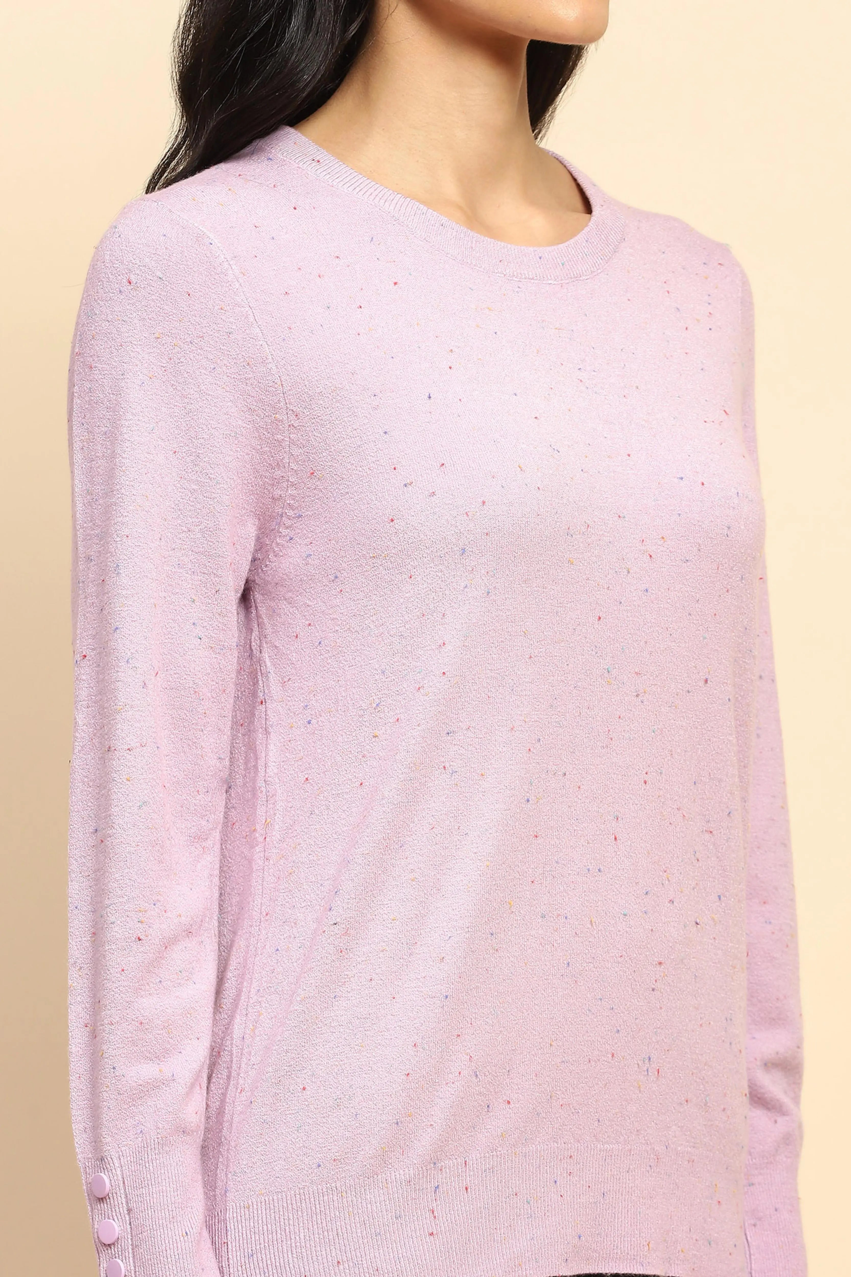 Lilac Viscose Blend Pullover - Global Republic