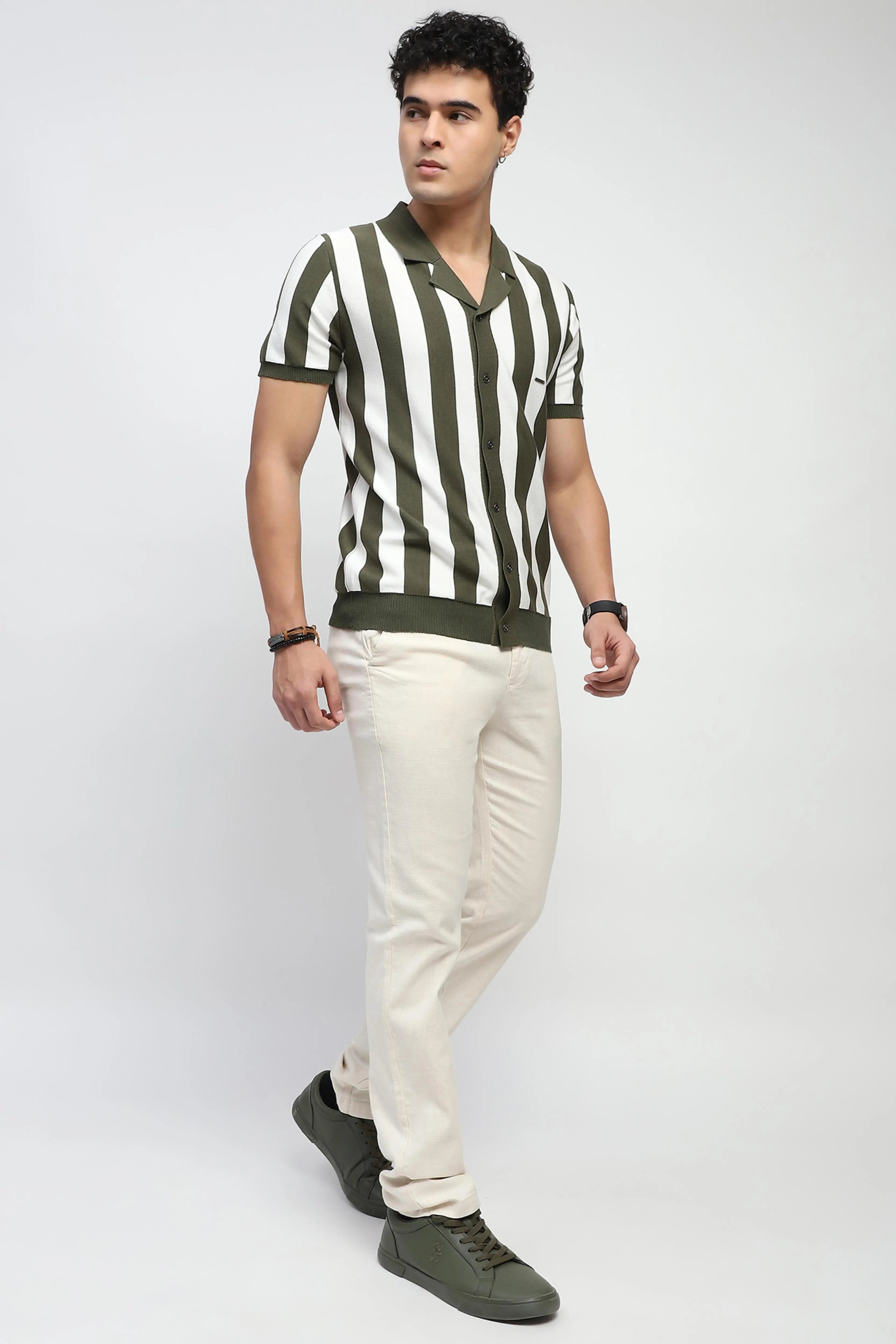 Natural Solid Cotton Trouser - Global Republic