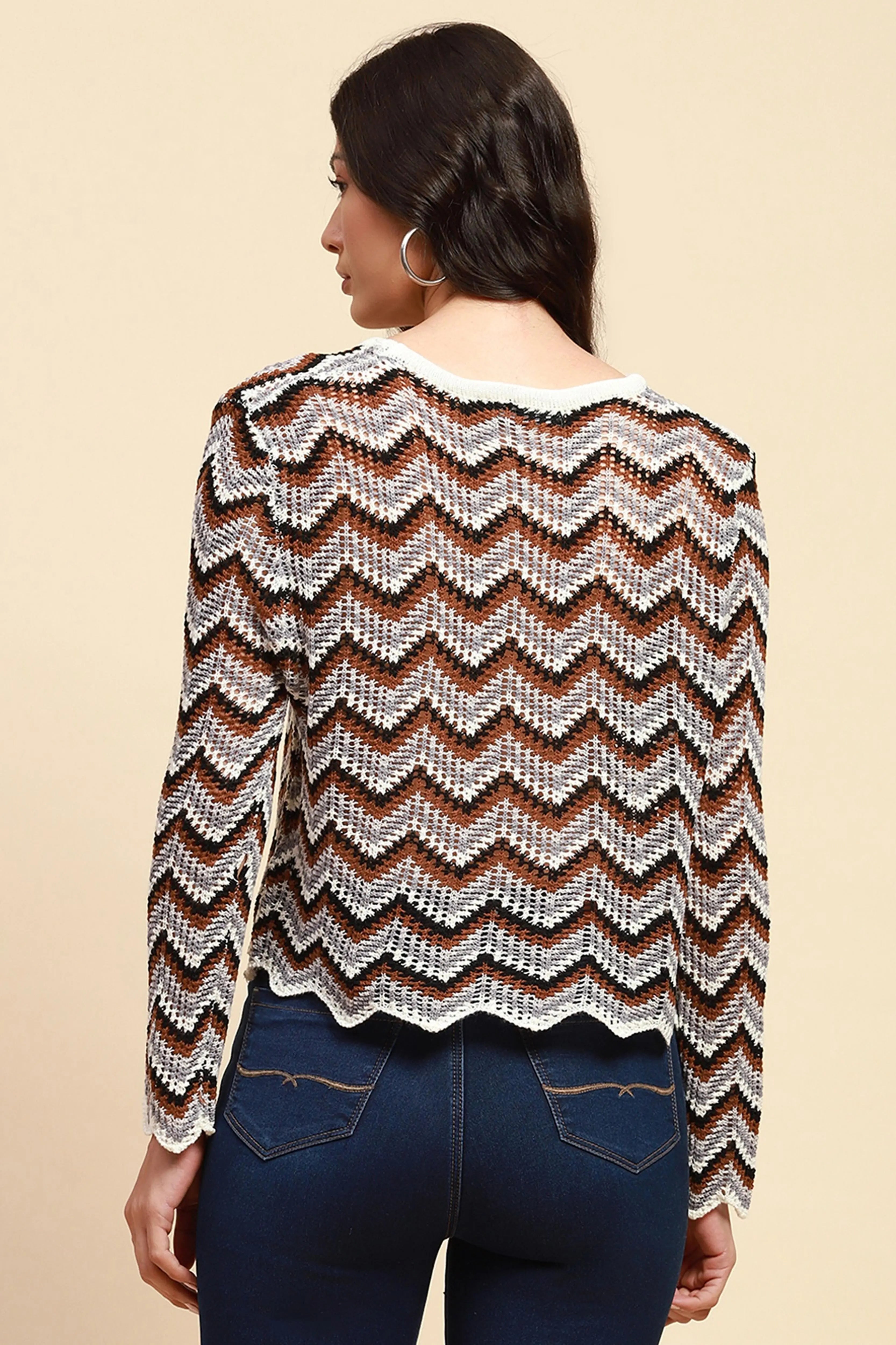 Grey Acrylic Loose Fit Top - Global Republic