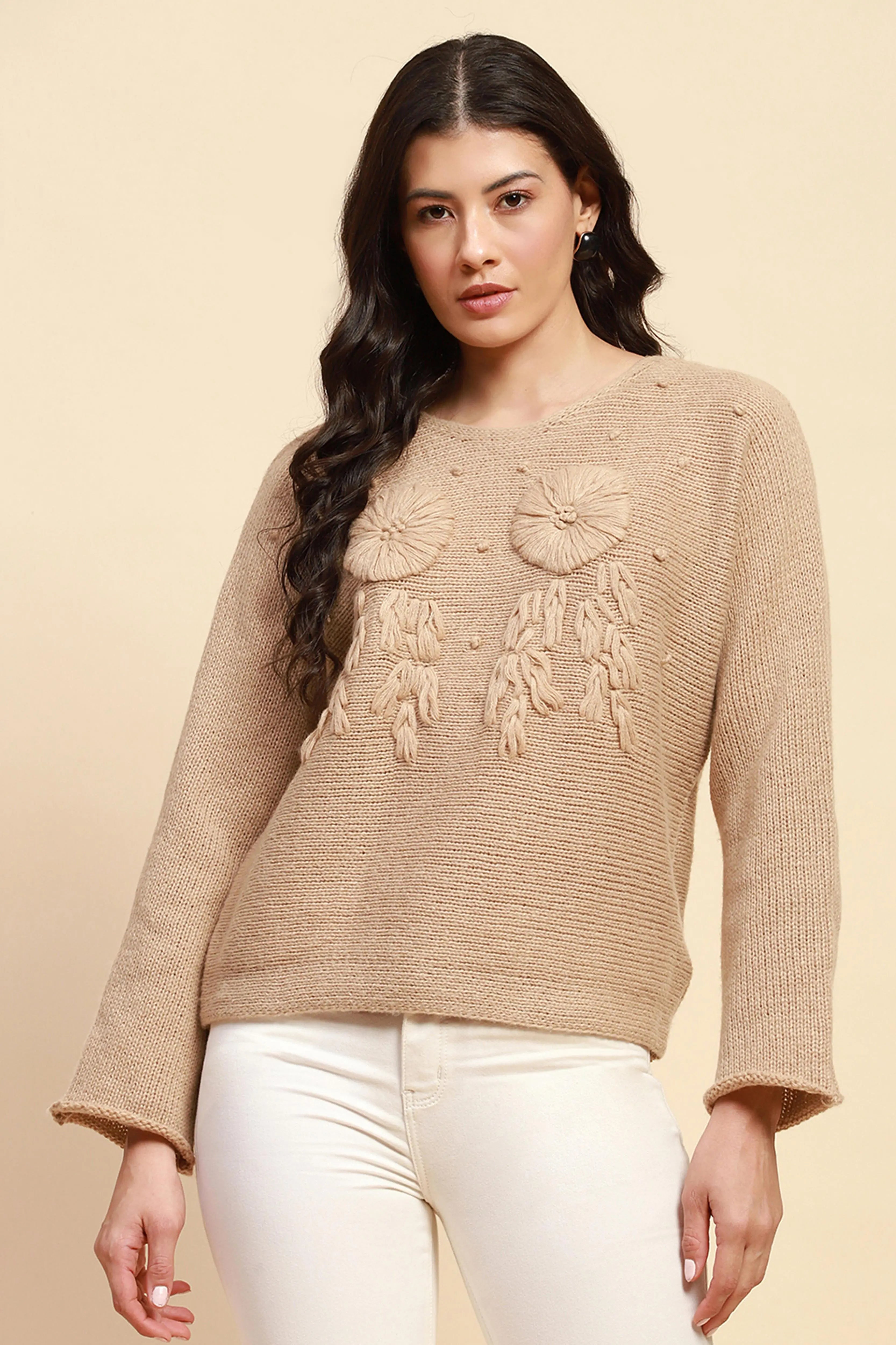Khaki Loose Pullover - Global Republic