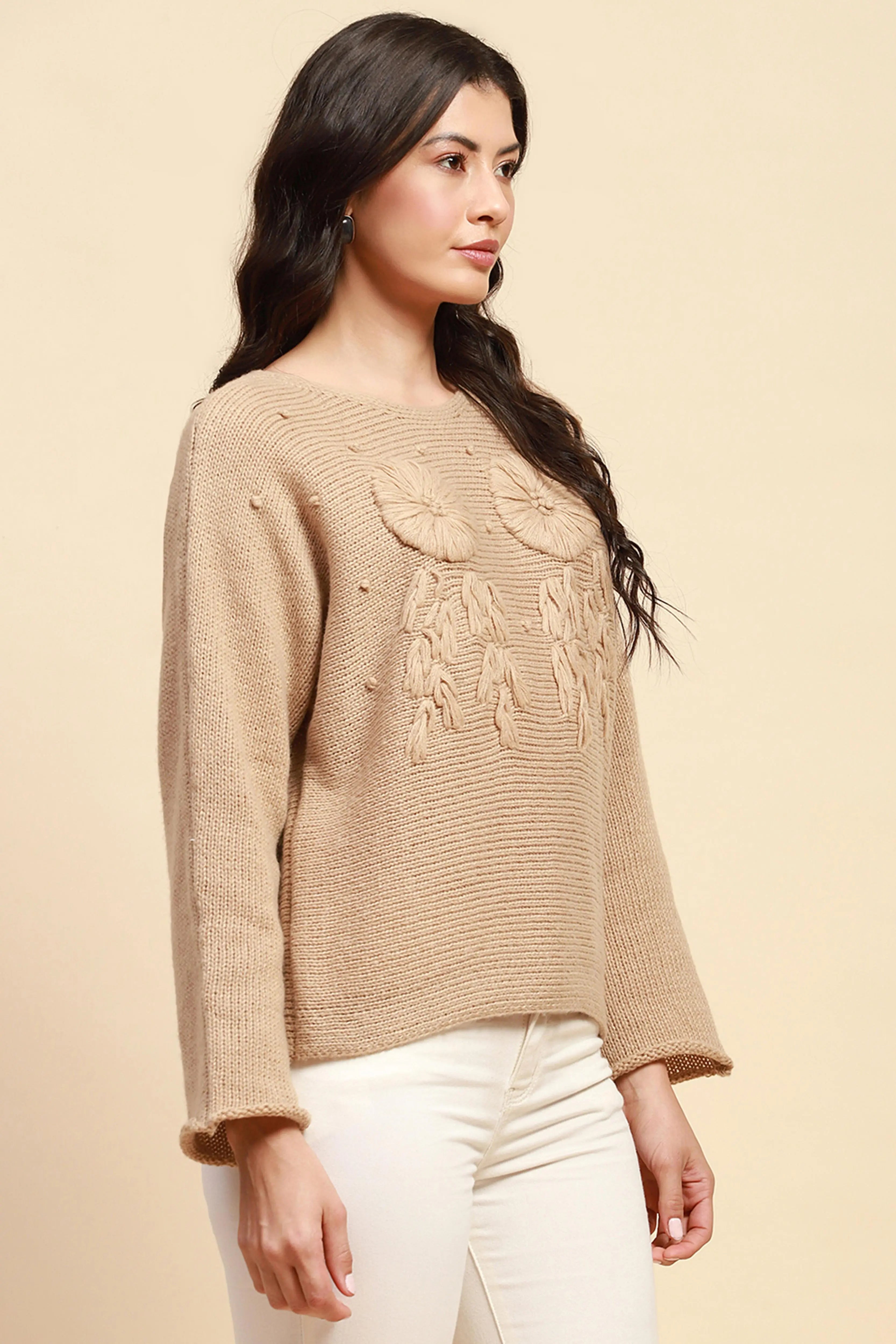 Khaki Loose Pullover - Global Republic