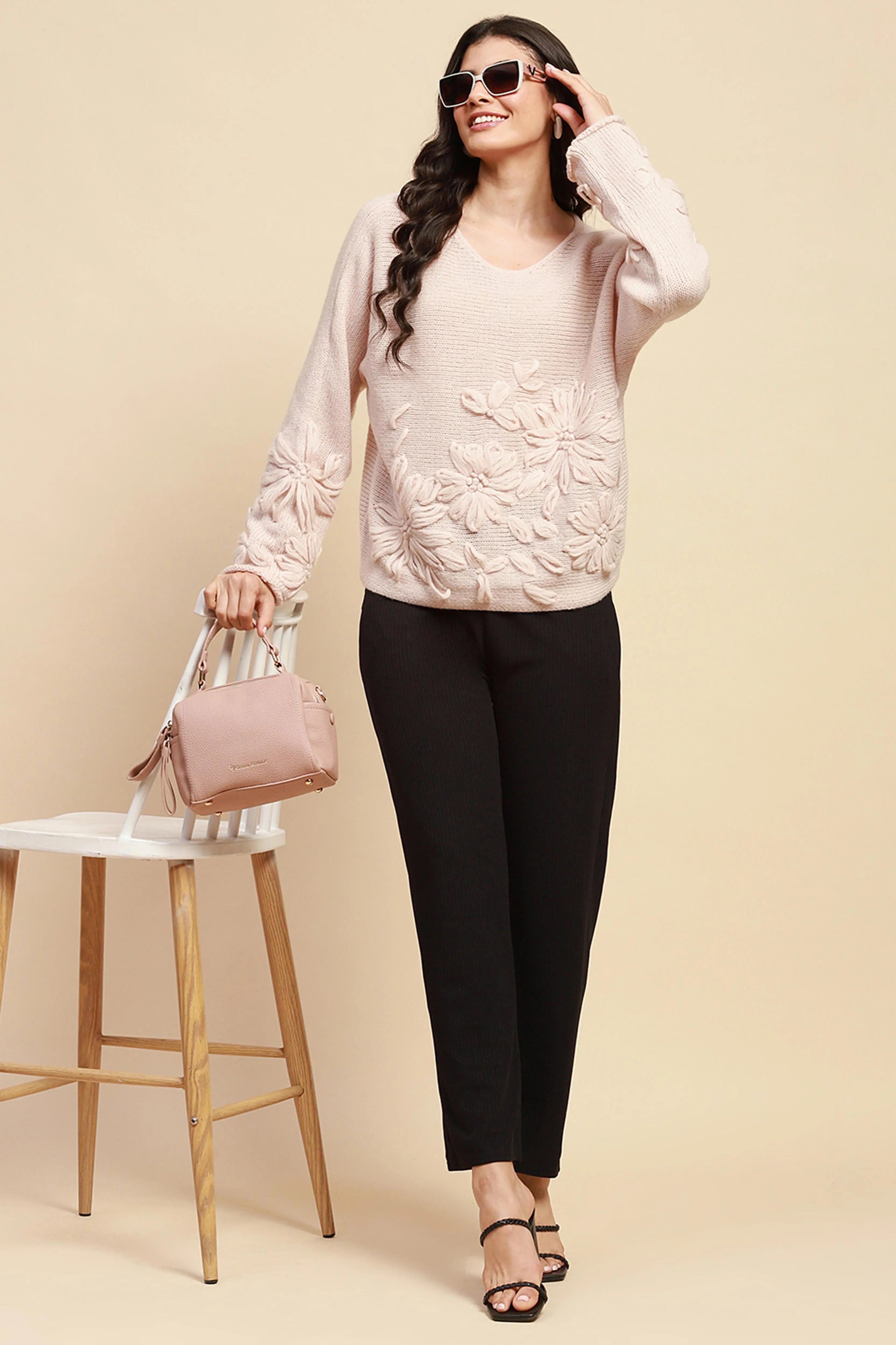 Natural Wool Blend Loose Pullover - Global Republic