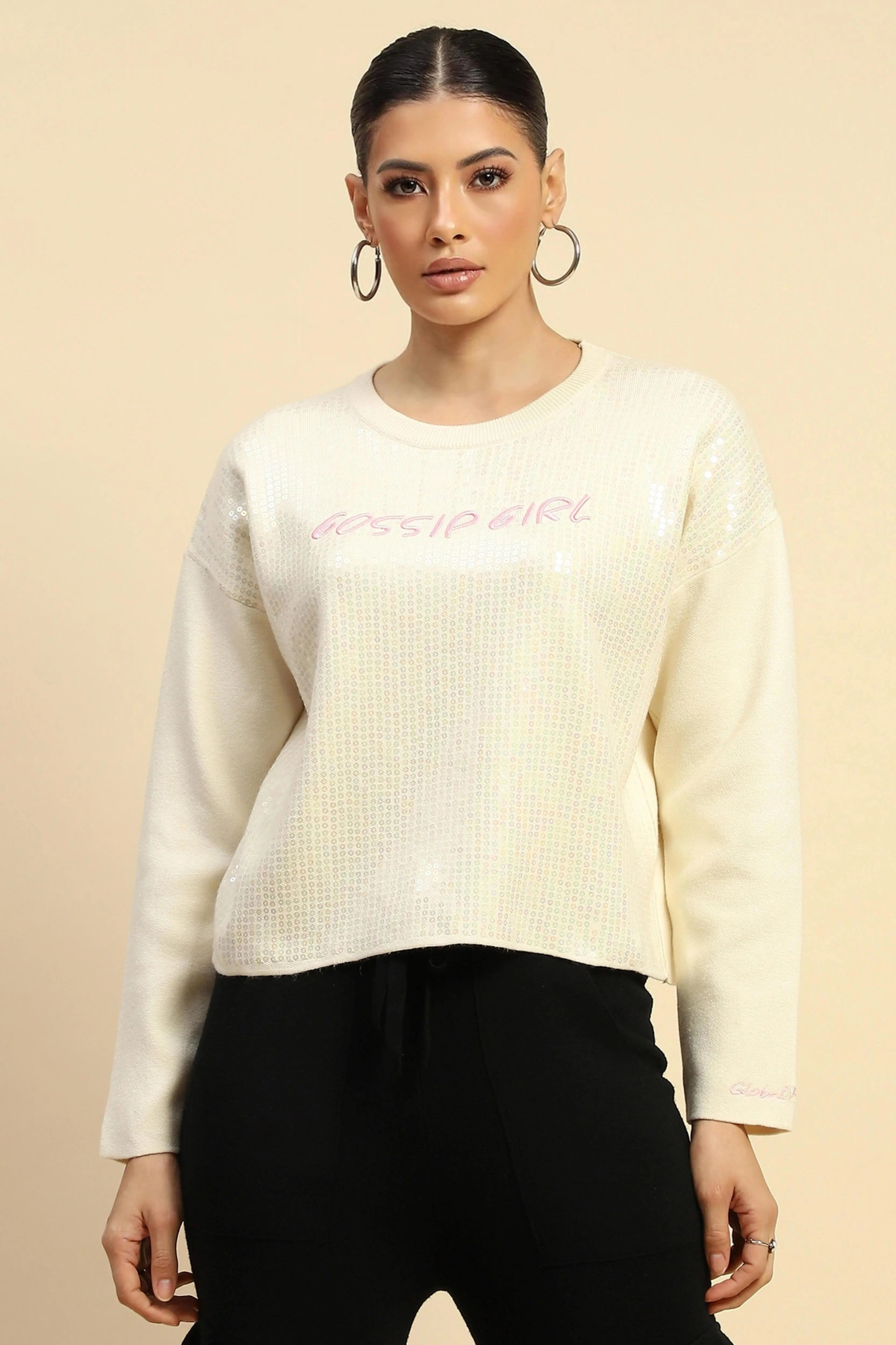 Cream Viscose Boxy Fit Pullover - Global Republic