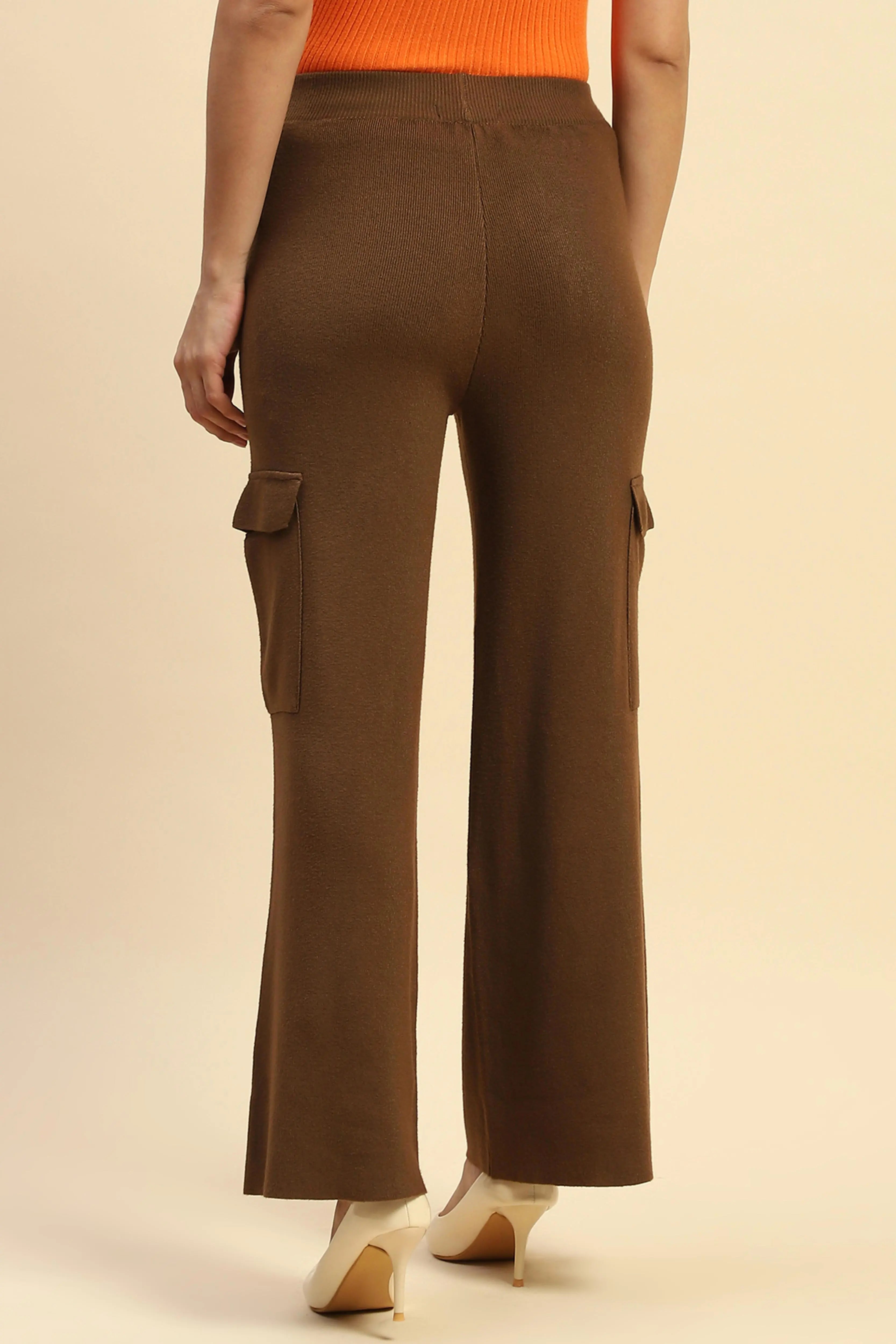 Brown Viscose Cargo Loose Winter Lower - Global Republic