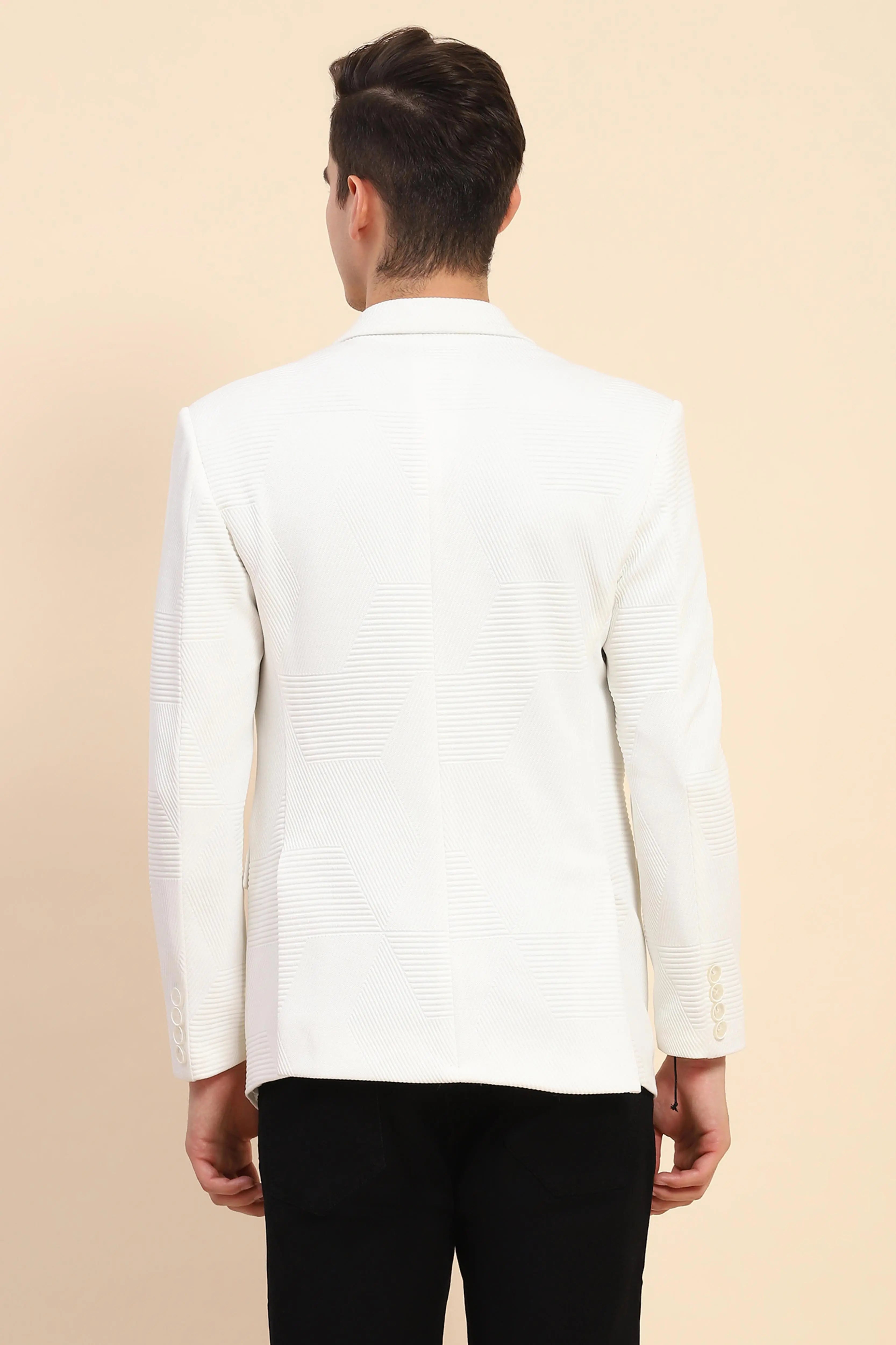 White Textured Coat - Global Republic