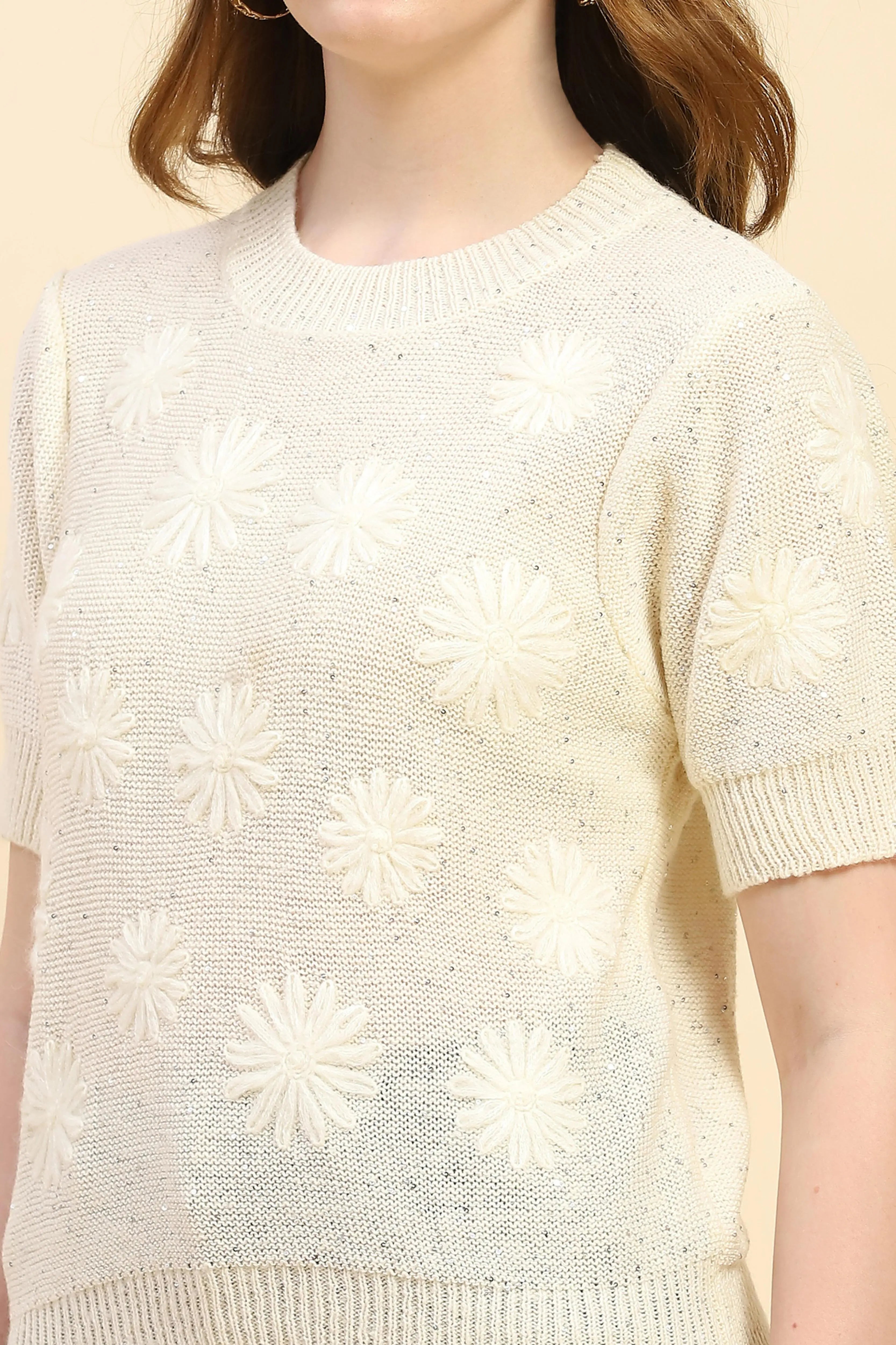 Acrylic Blend Embroidered Pullover - Global Republic