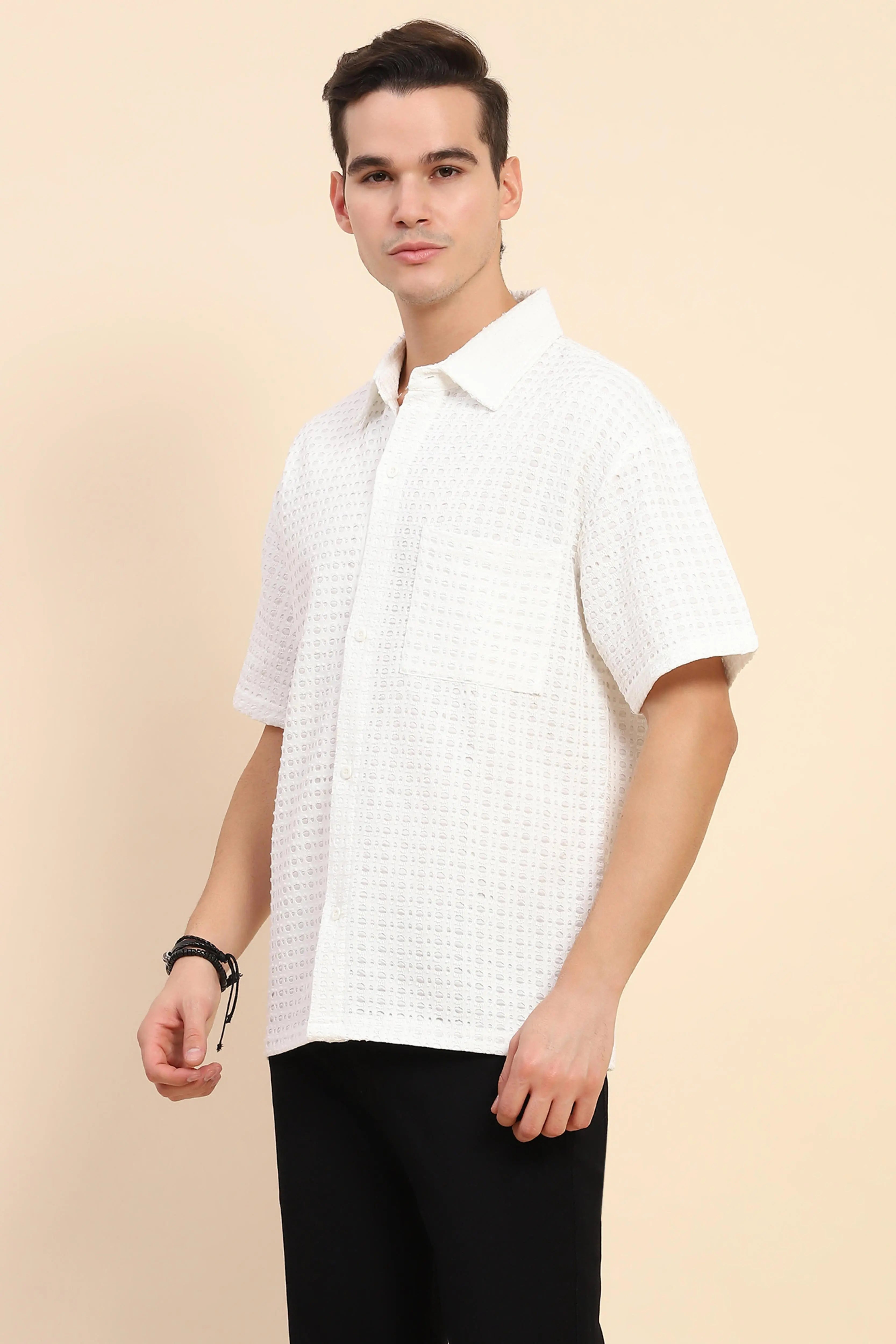White  Oversized Shirt - Global Republic