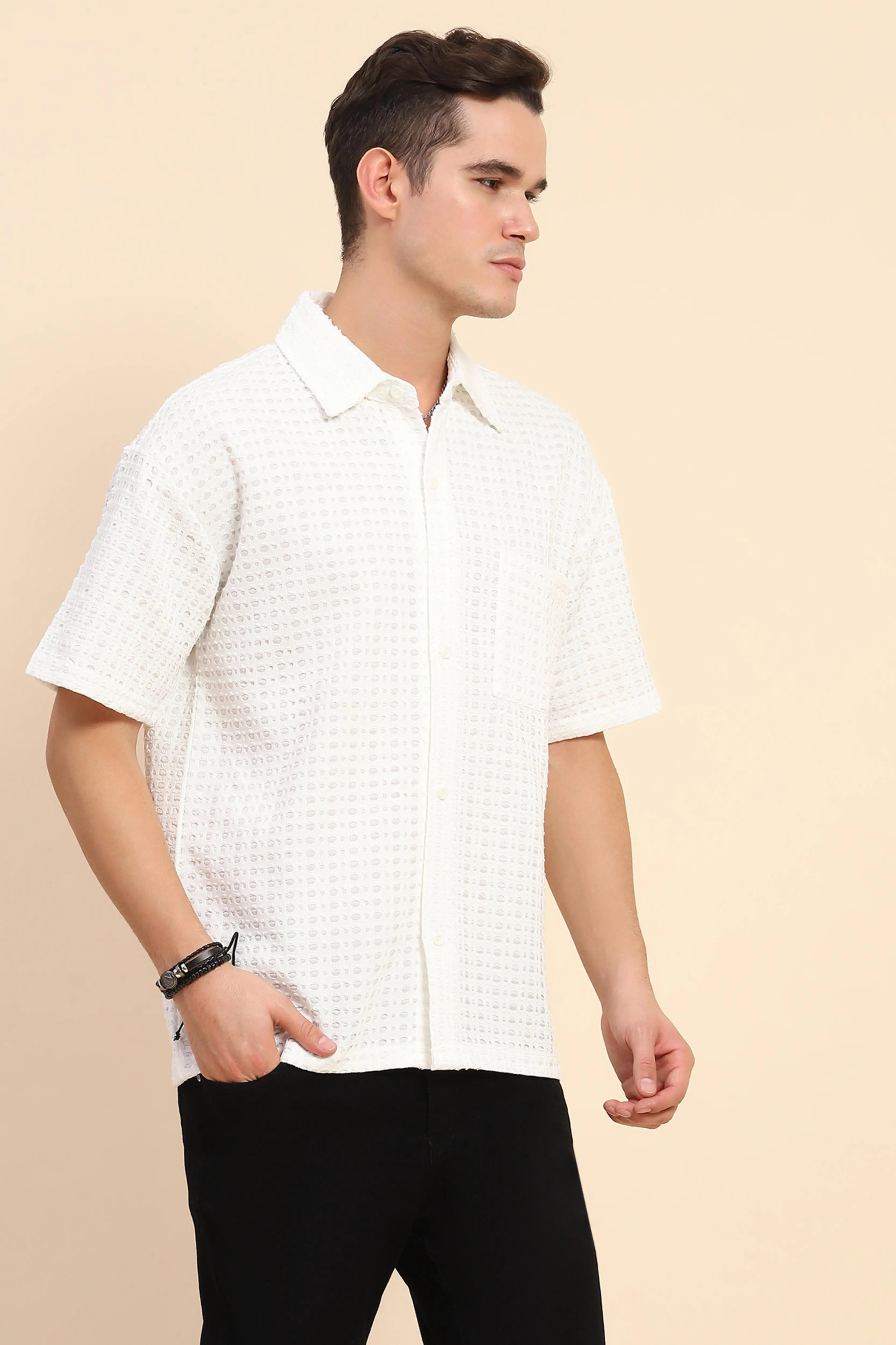 White  Oversized Shirt - Global Republic