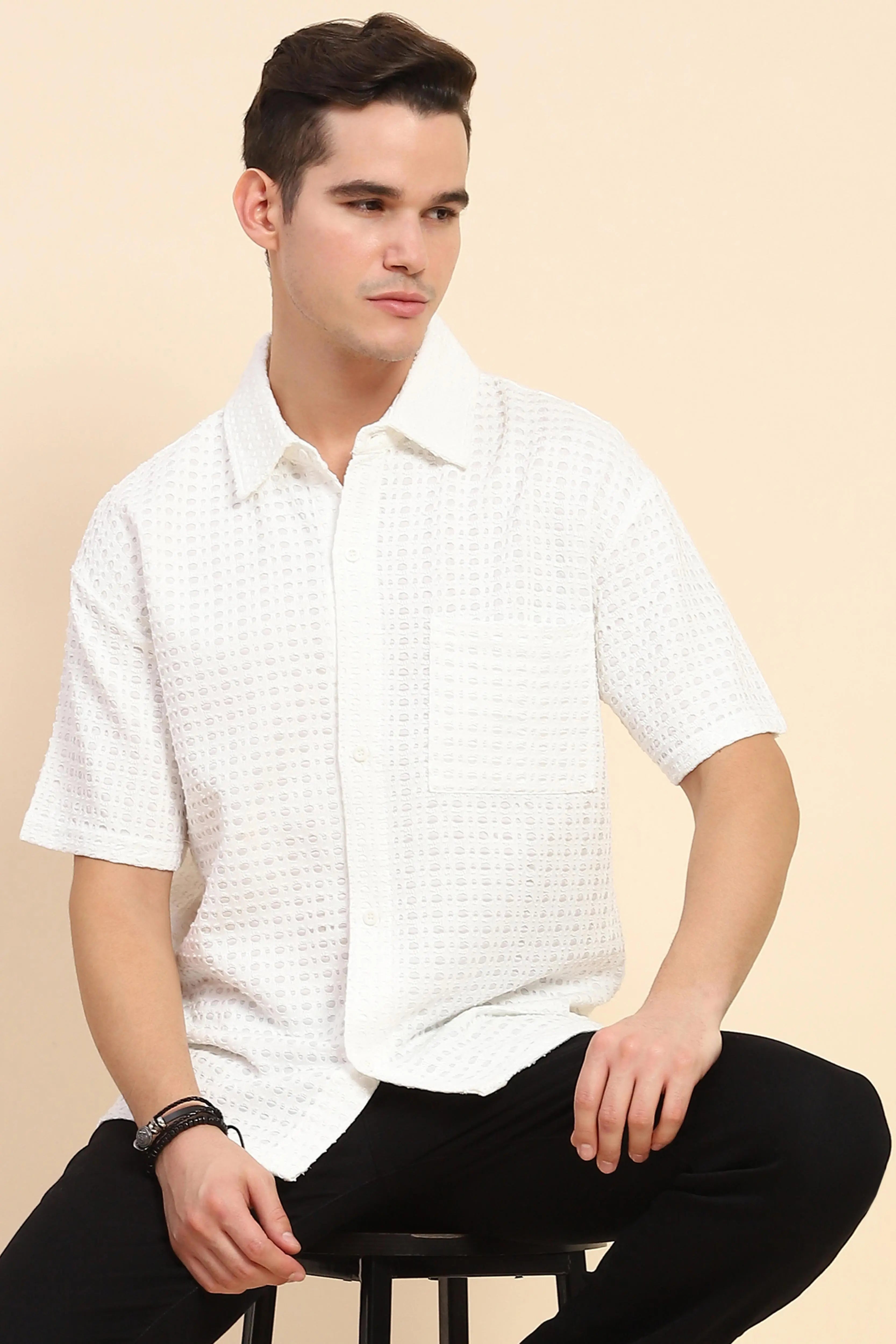 White  Oversized Shirt - Global Republic