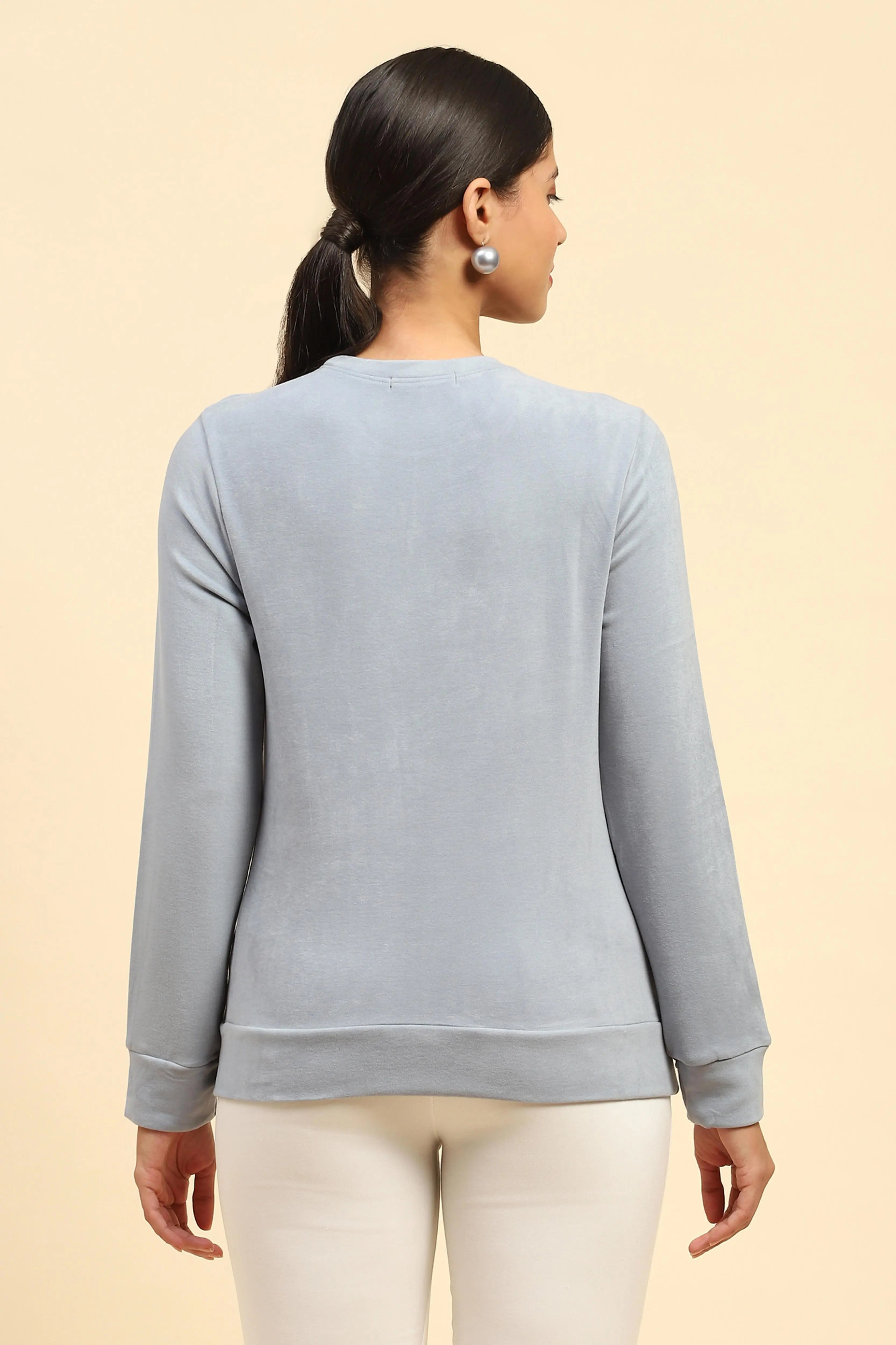 Powder Blue Solid Ultra Soft Sweatshirt - Global Republic