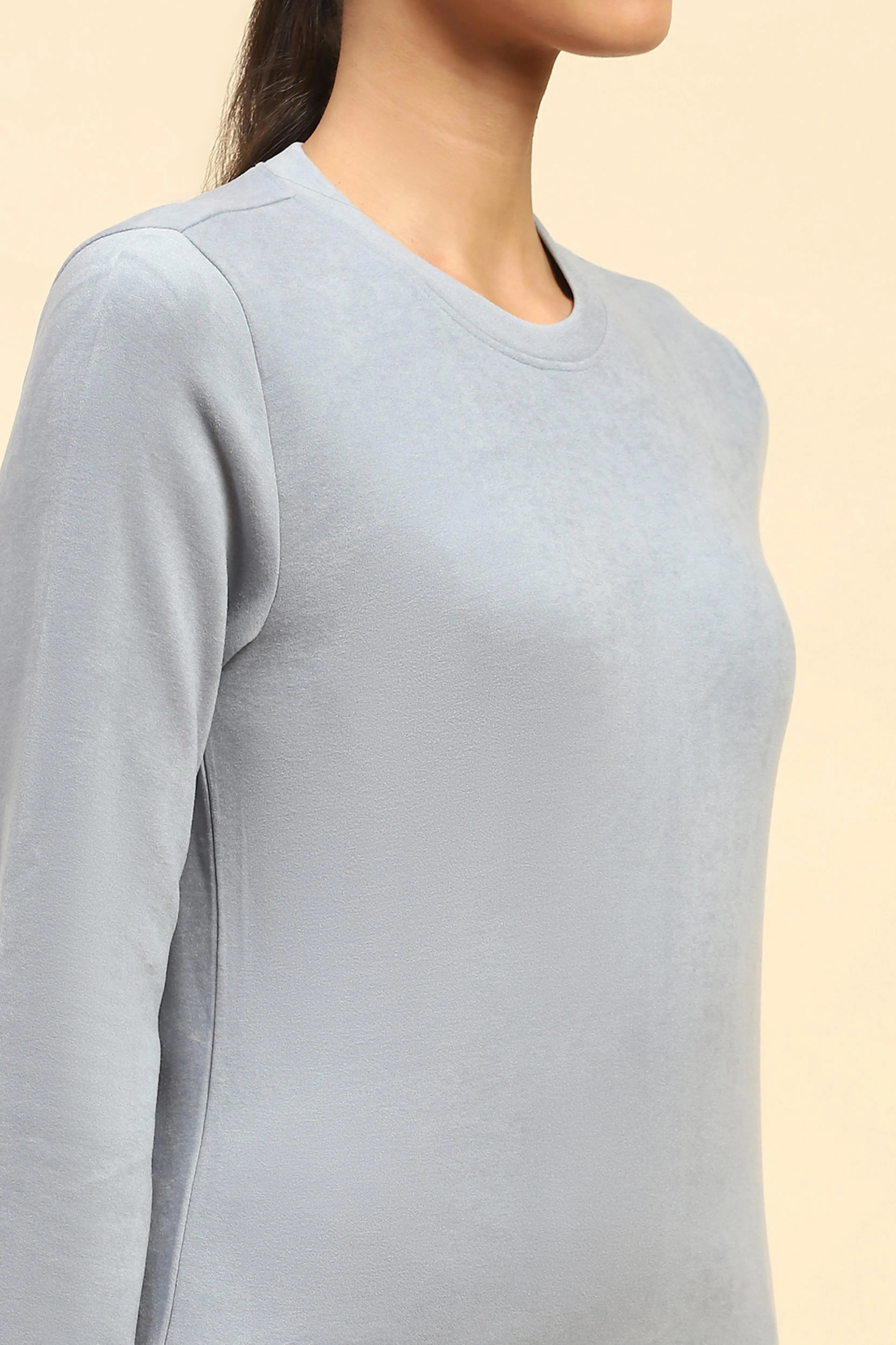 Powder Blue Solid Ultra Soft Sweatshirt - Global Republic