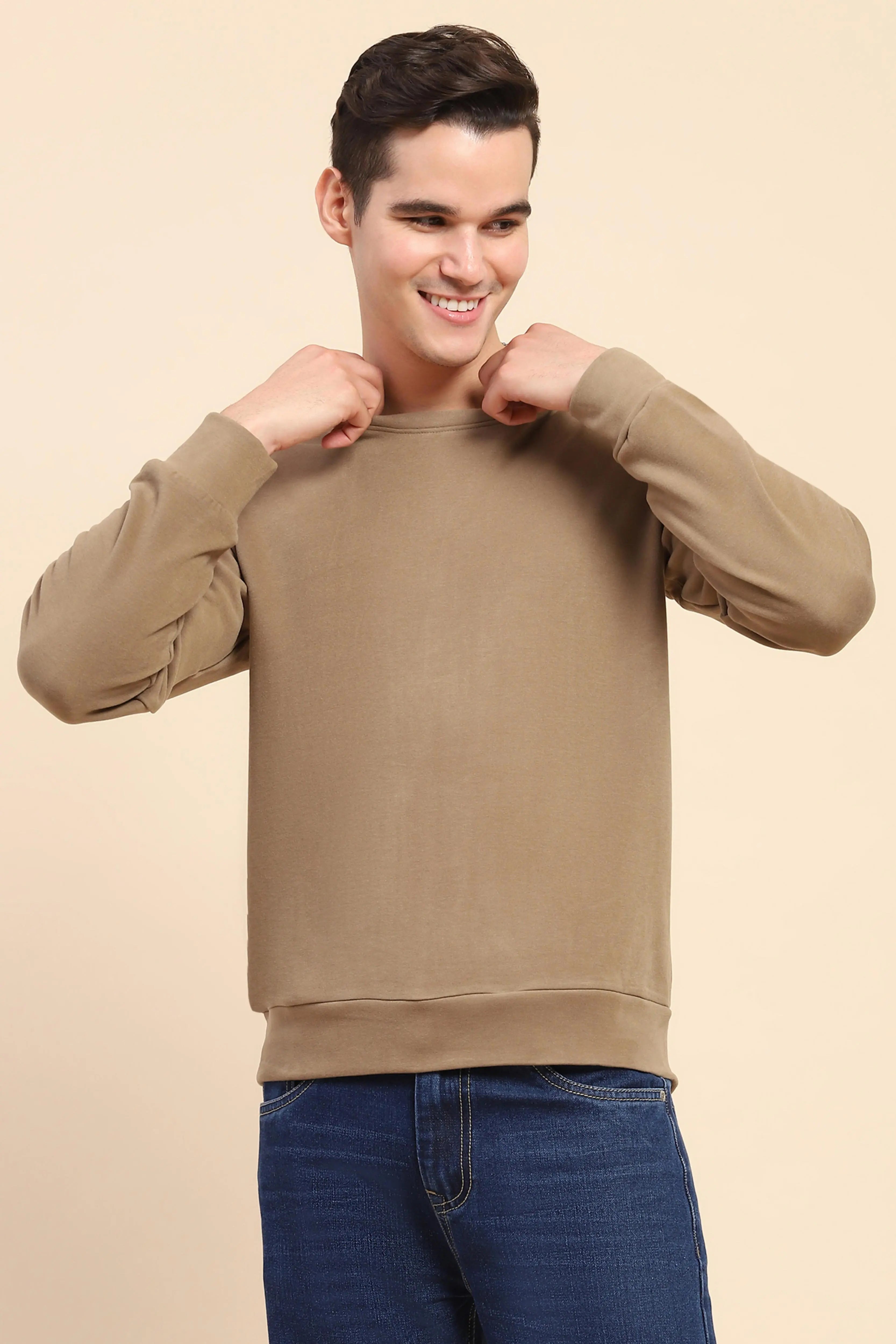 Brown Acrylic Winter Sweatshirt - Global Republic