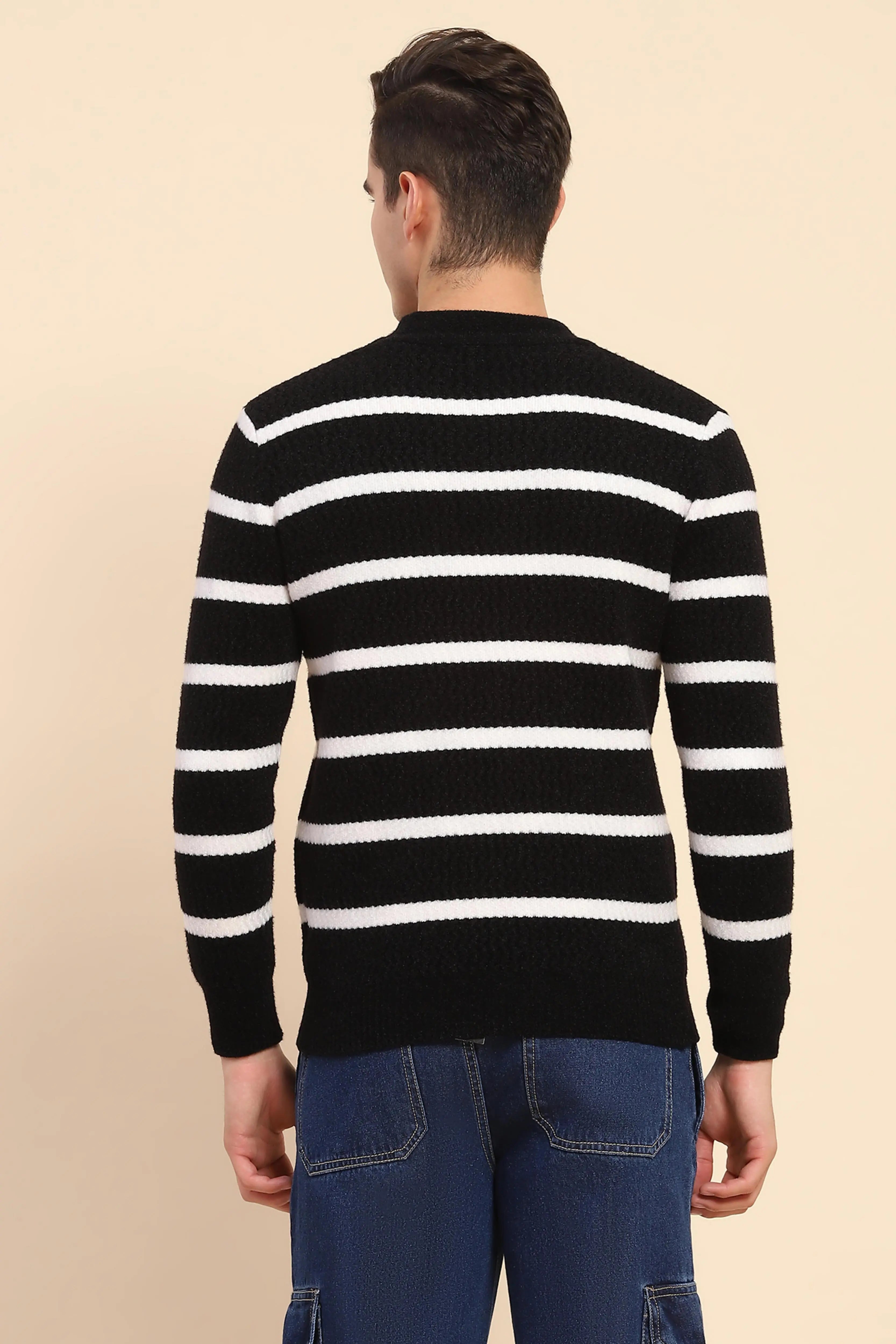 Black Striped Pullover - Global Republic