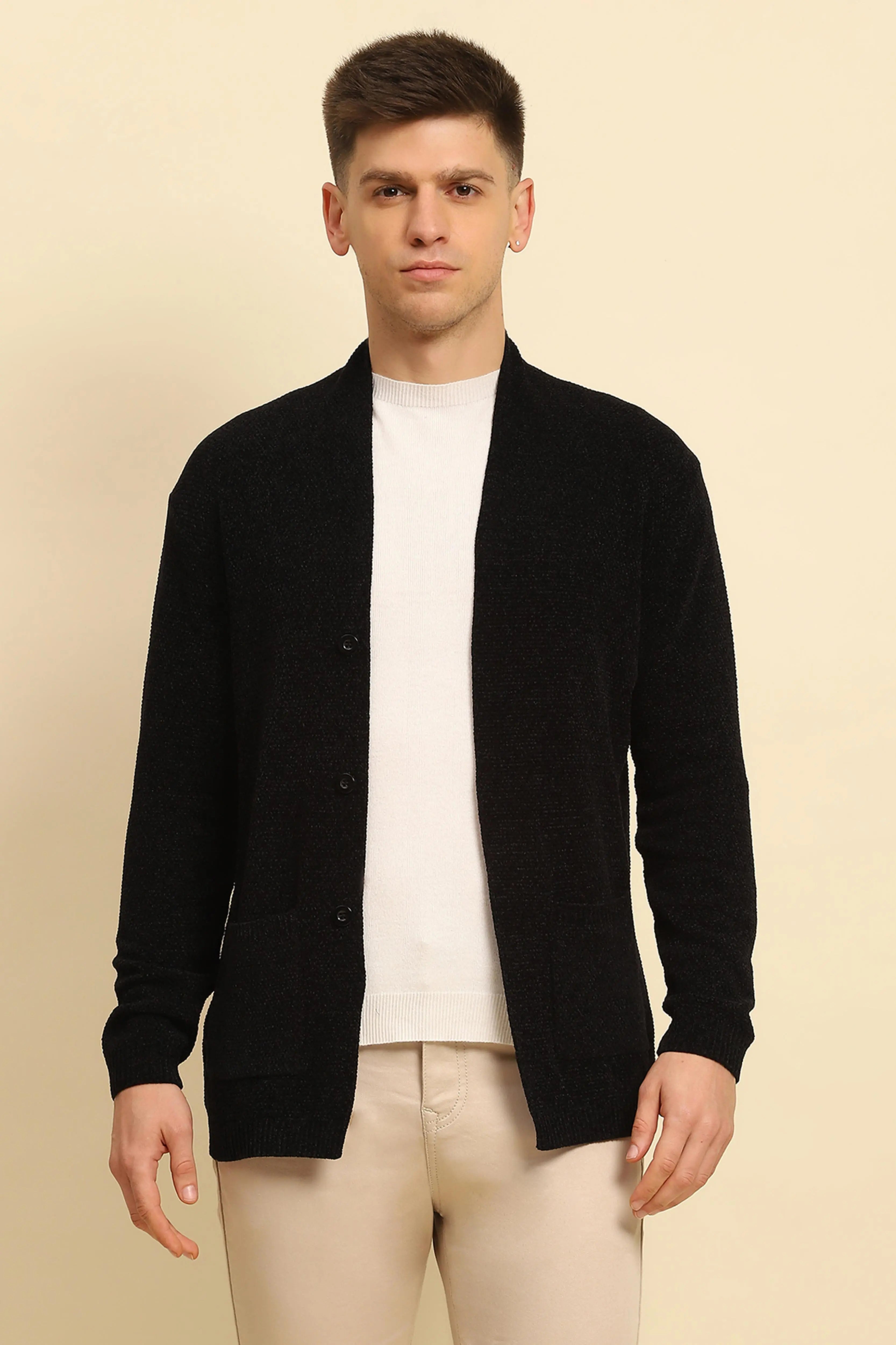 Black  Solid Winter Shrug - Global Republic