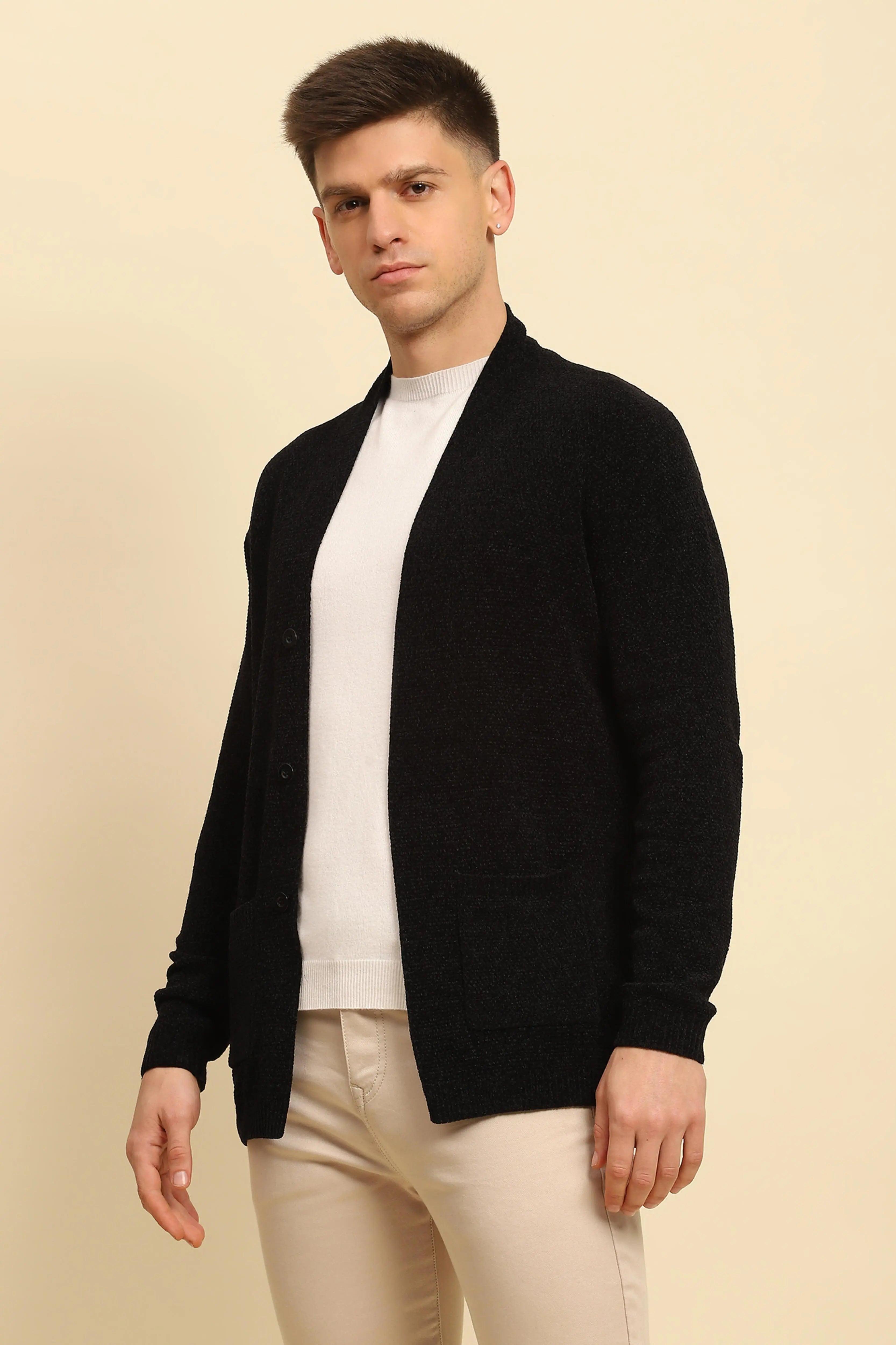 Black  Solid Winter Shrug - Global Republic