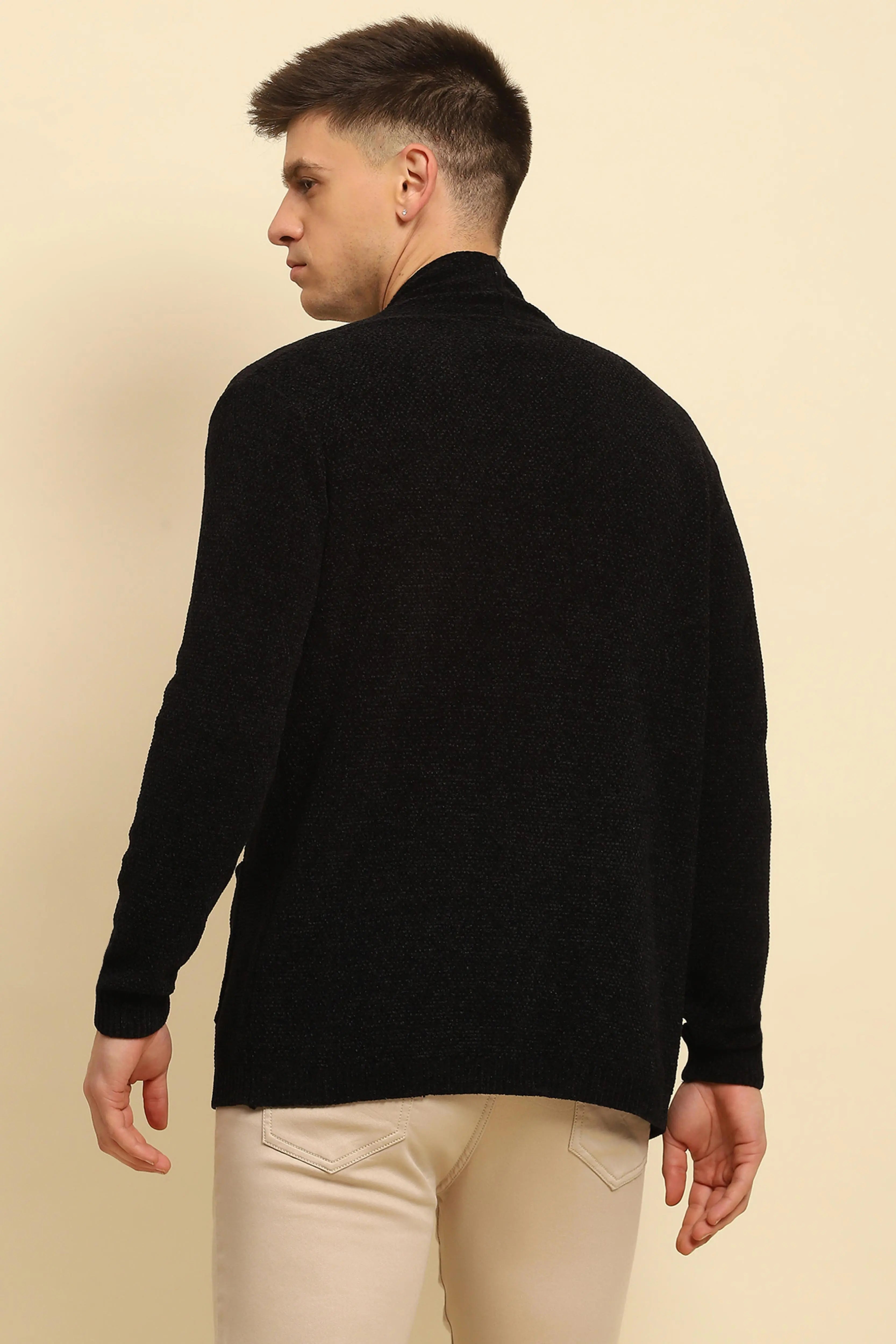 Black Solid Winter Shrug - Global Republic