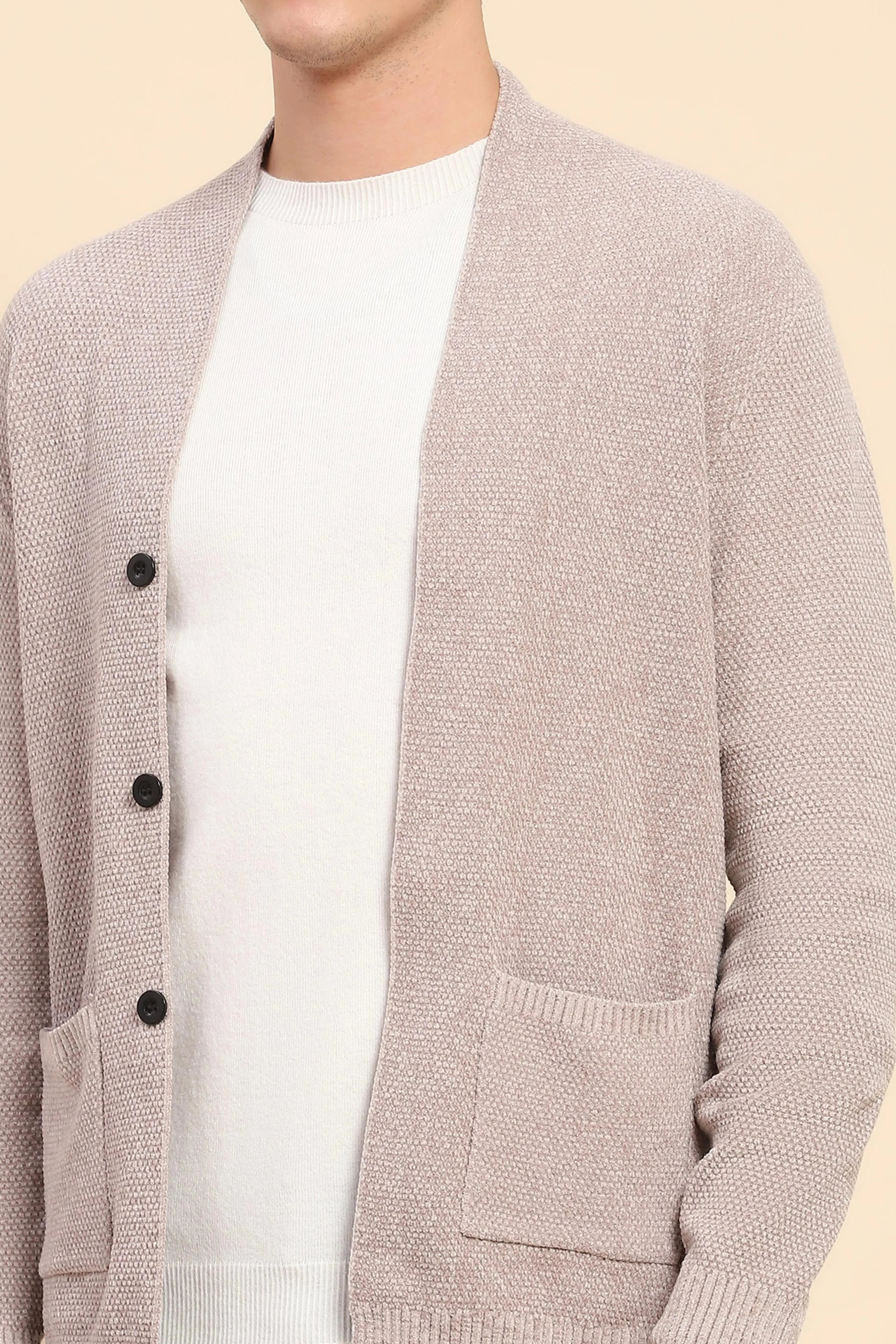 Beige Knitted Winter Shrug - Global Republic