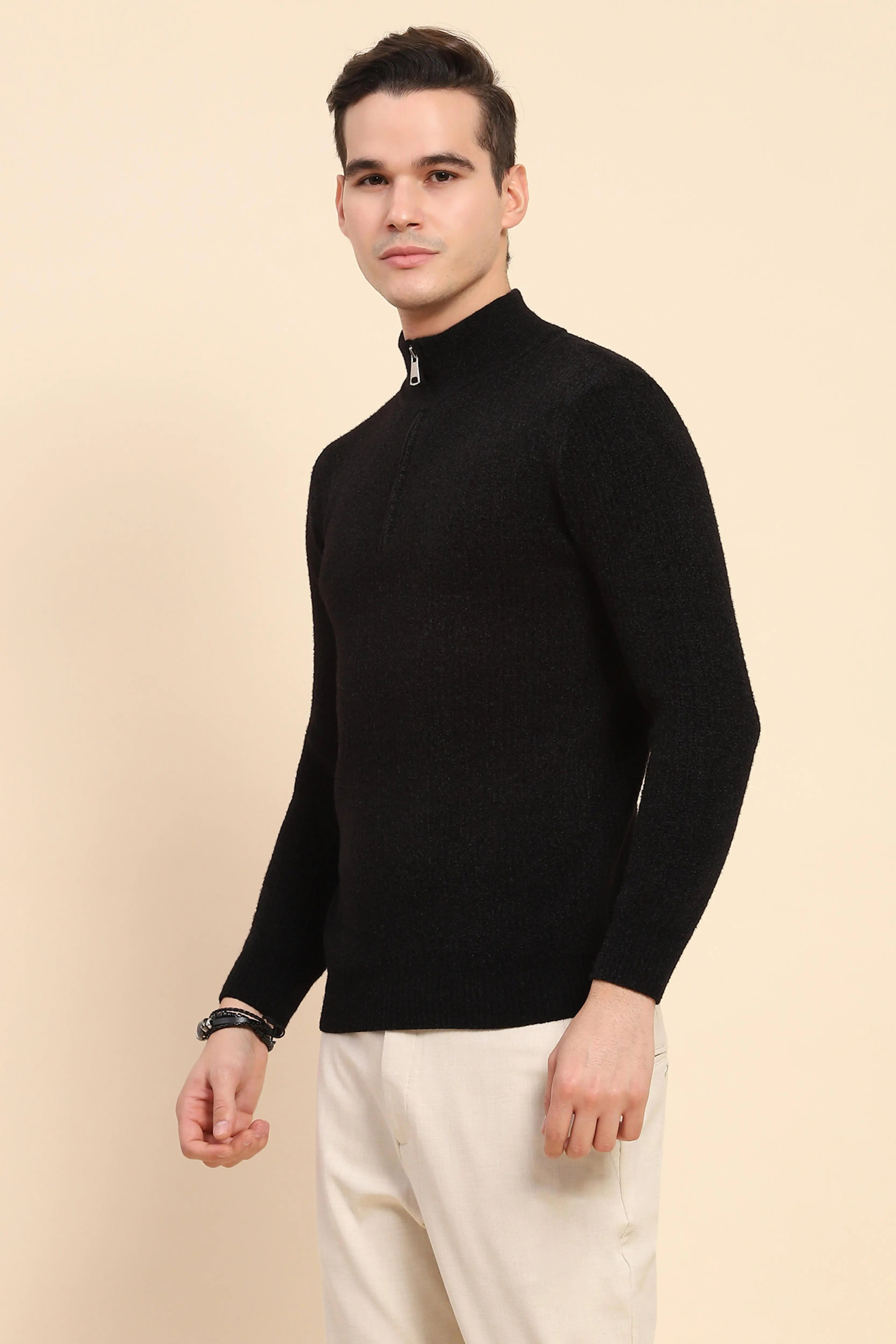 Black Knit Pullover - Global Republic