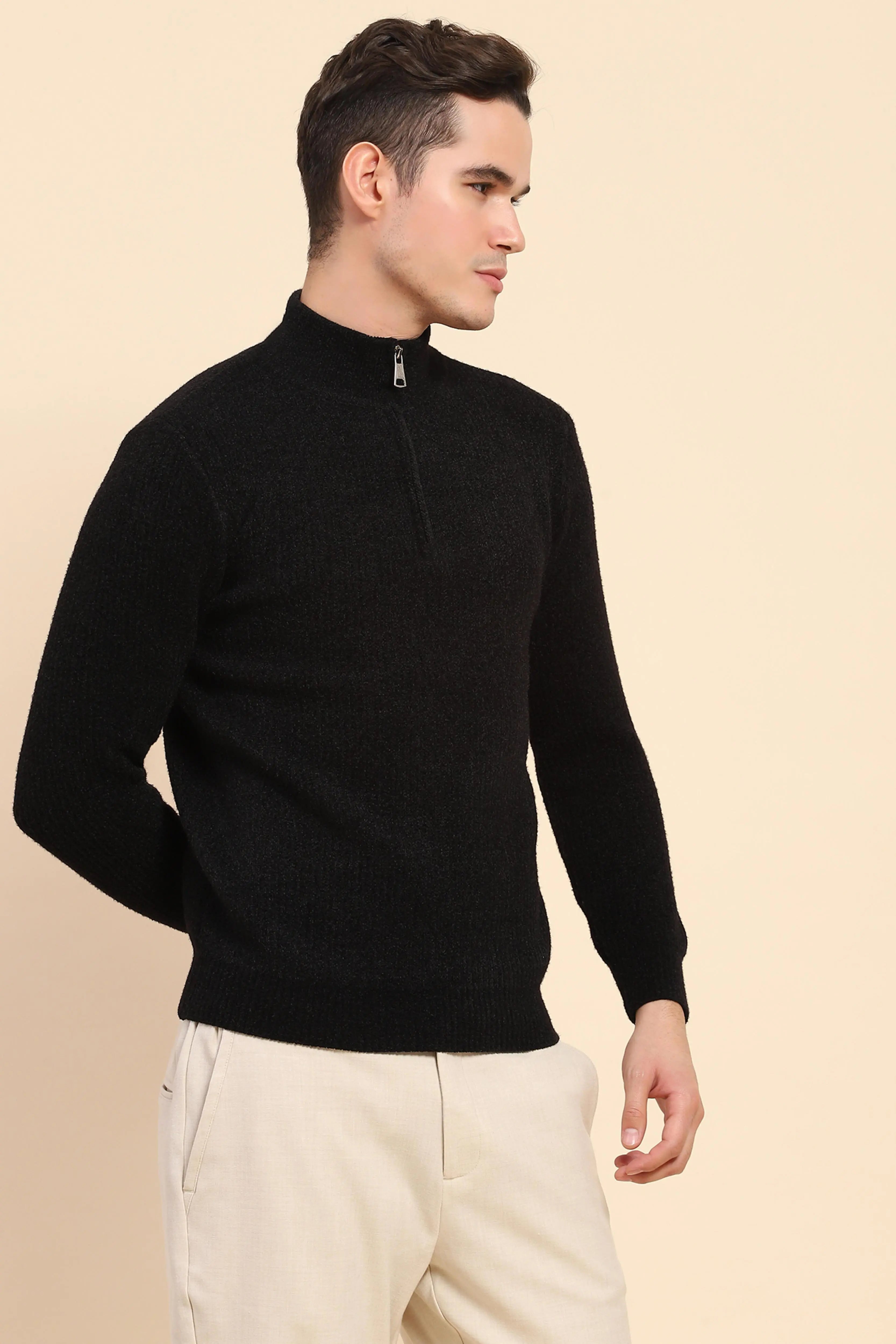 Black Knit Pullover - Global Republic