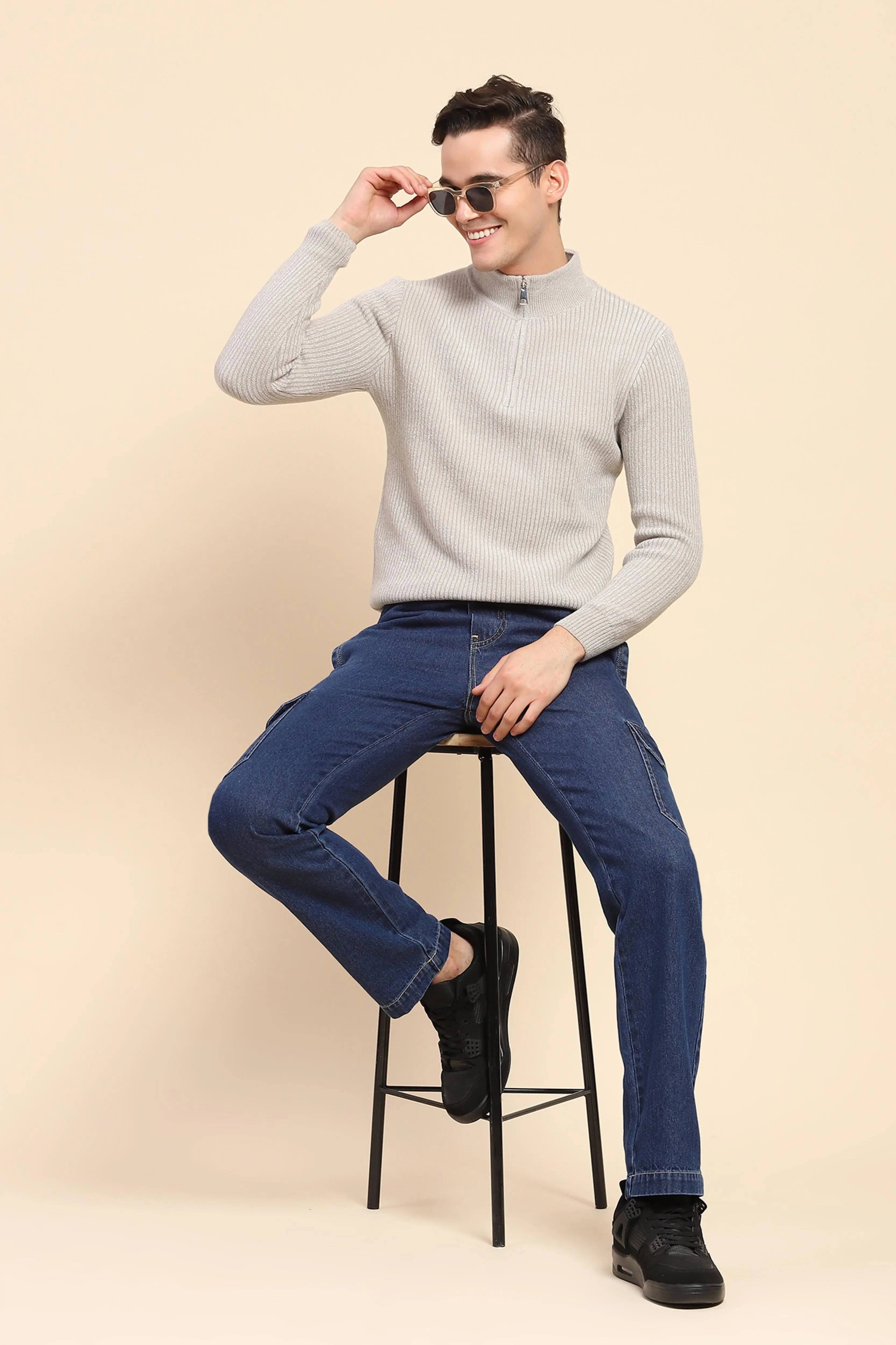 Ecru Knit Winter Wear Pullover - Global Republic