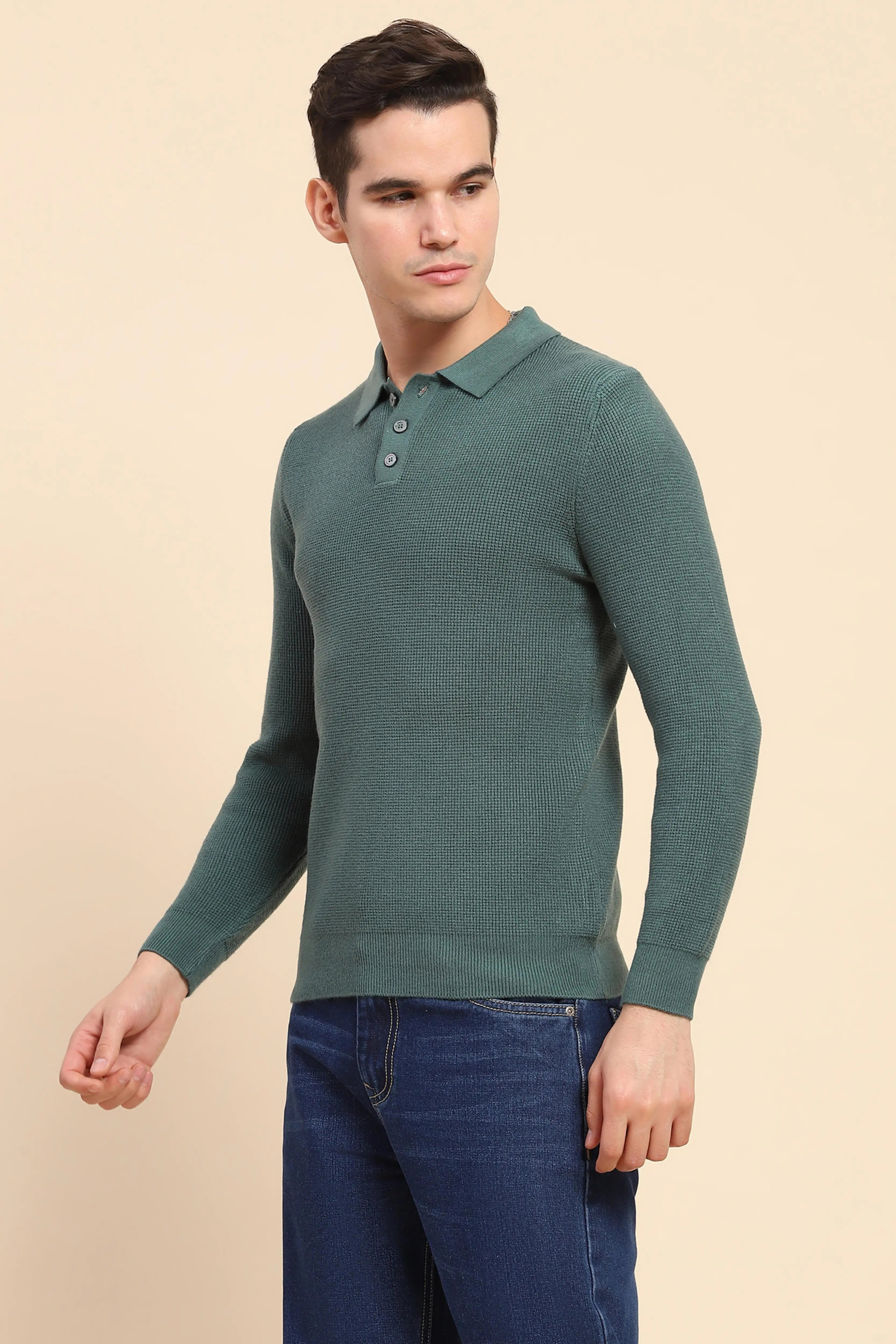 Green  Knit Pullover - Global Republic