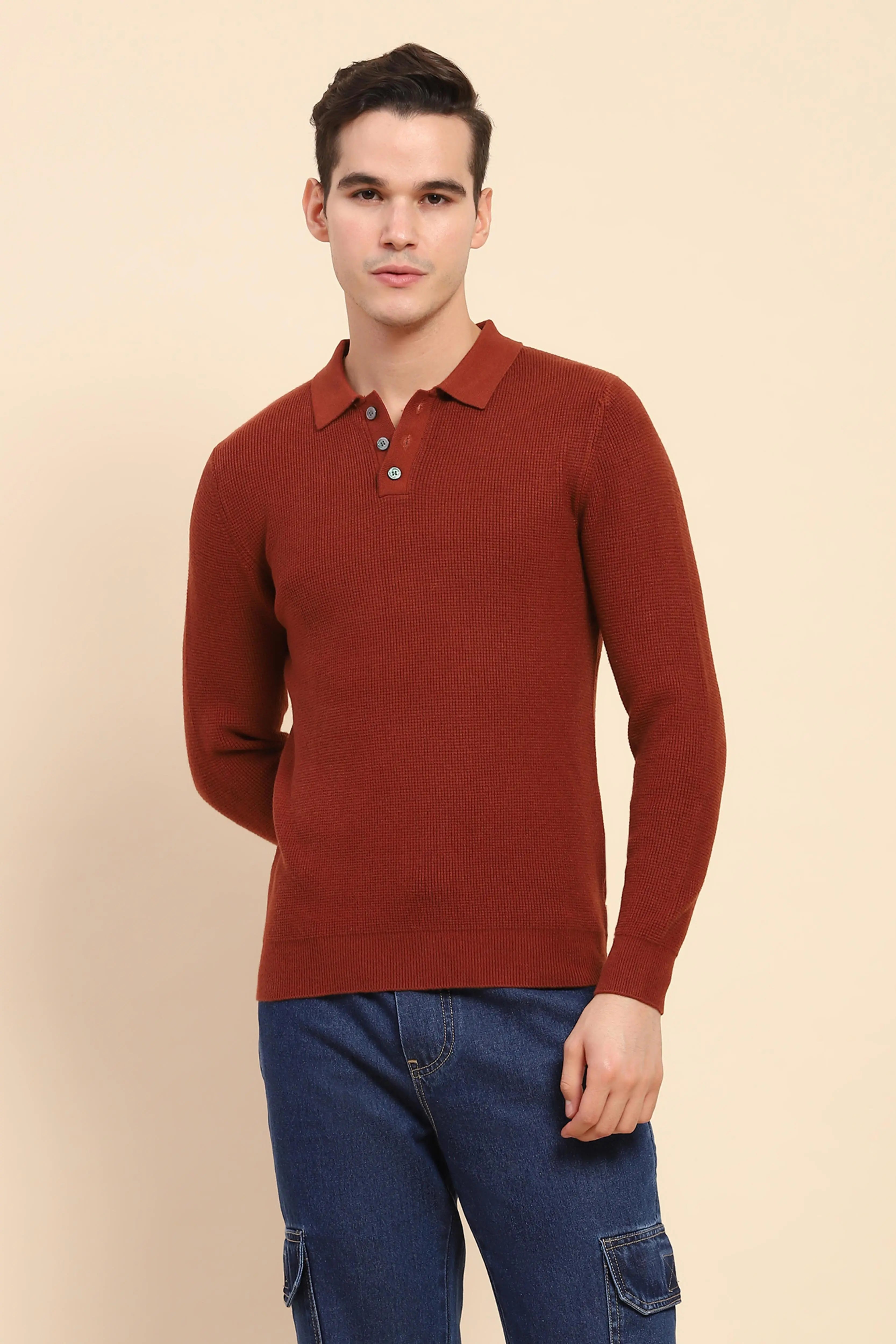 Rust Knit Winter Wear Pullover - Global Republic