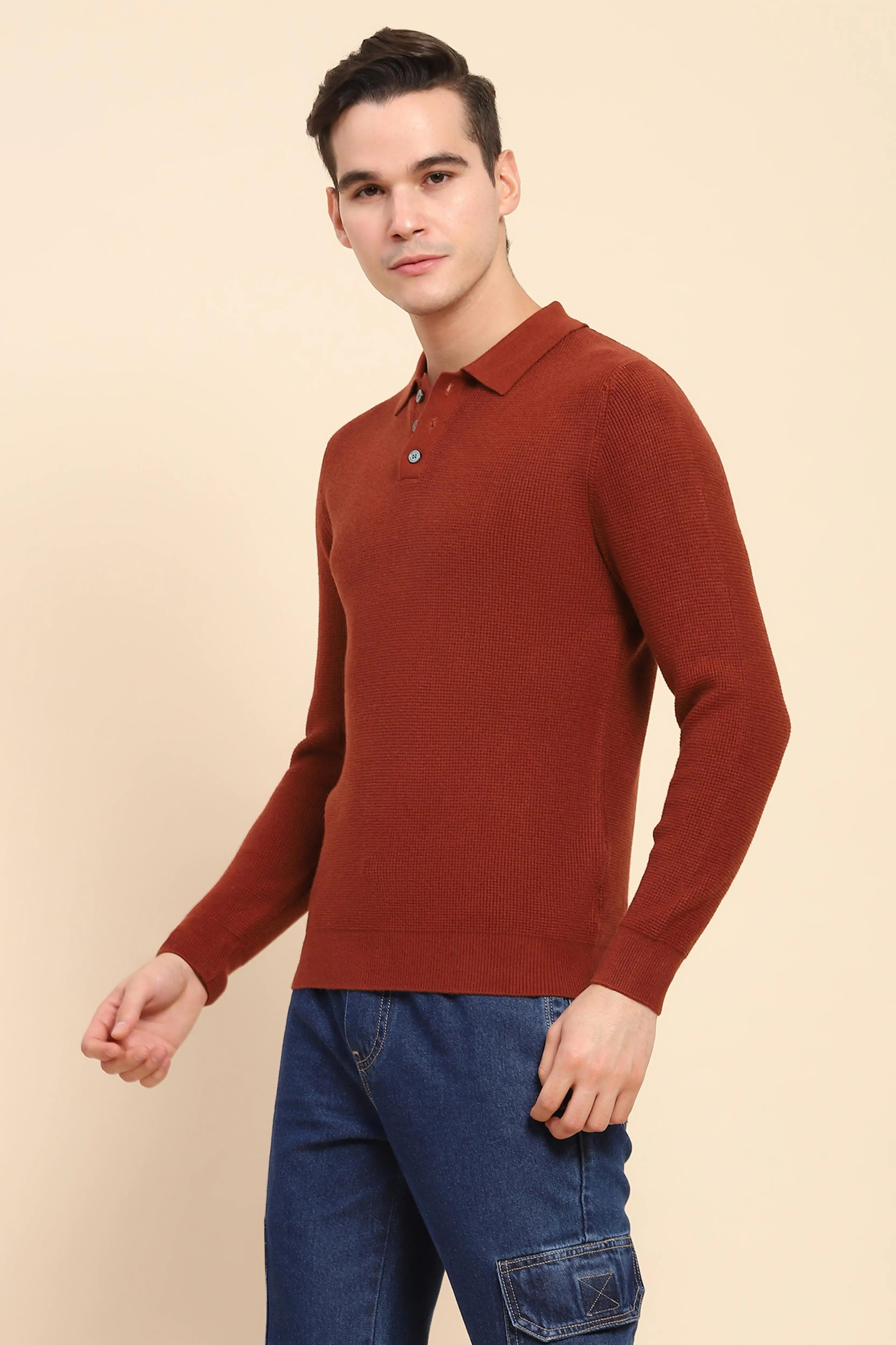 Rust Knit Winter Wear Pullover - Global Republic