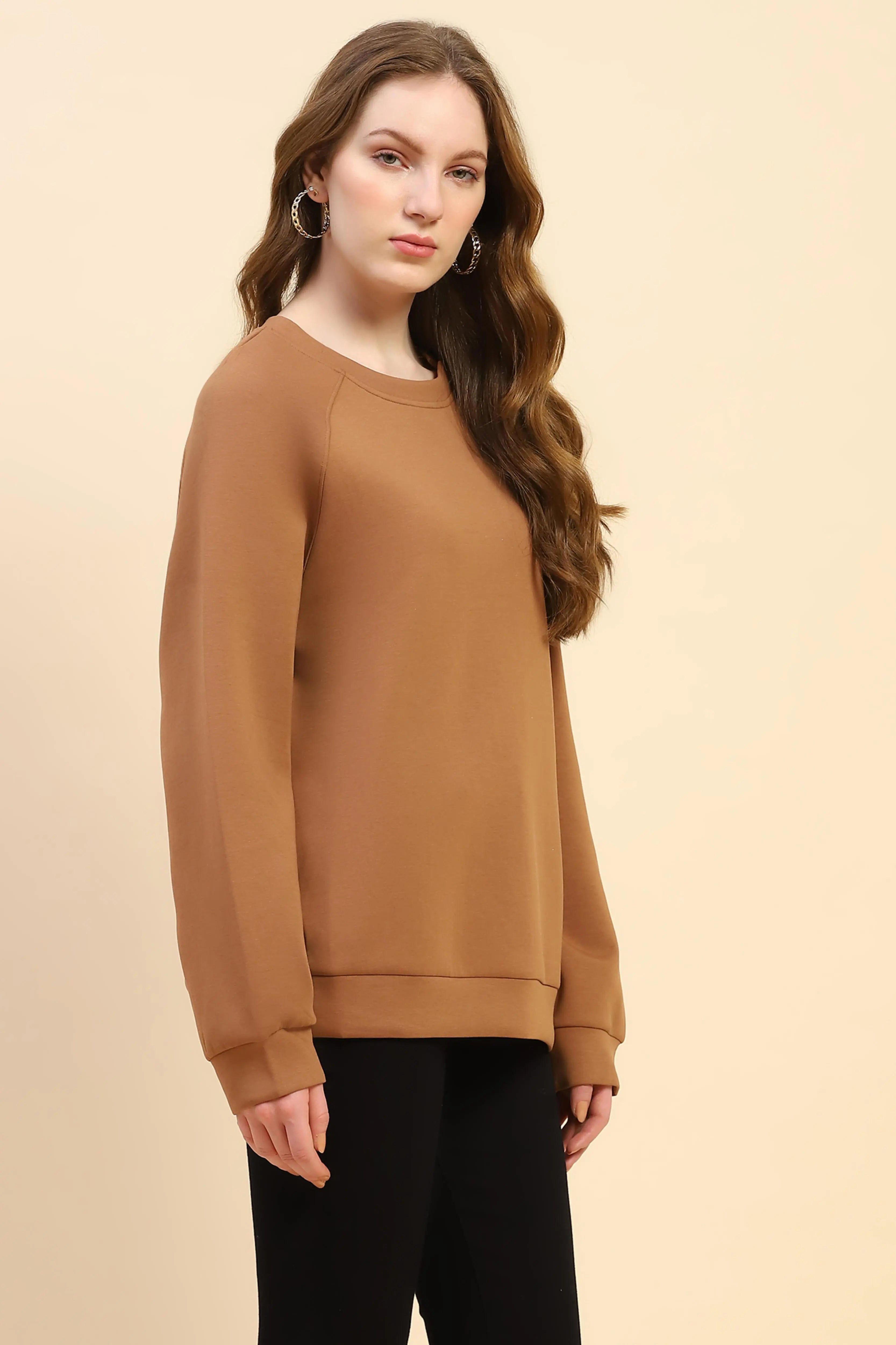 Brown Back Embroidered Loose Fit Sweatshirt - Global Republic