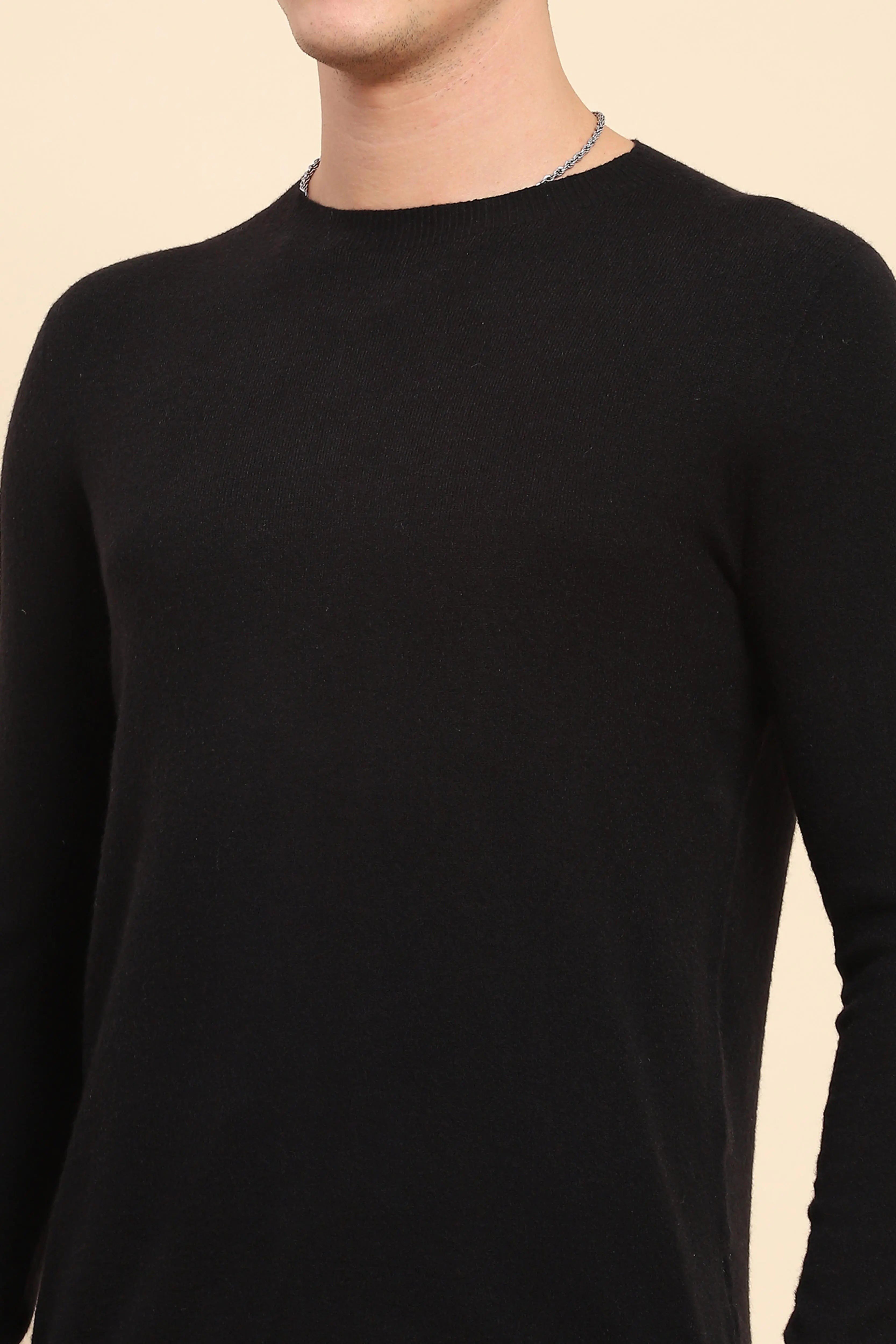 Black Wool Blend Pullover - Global Republic