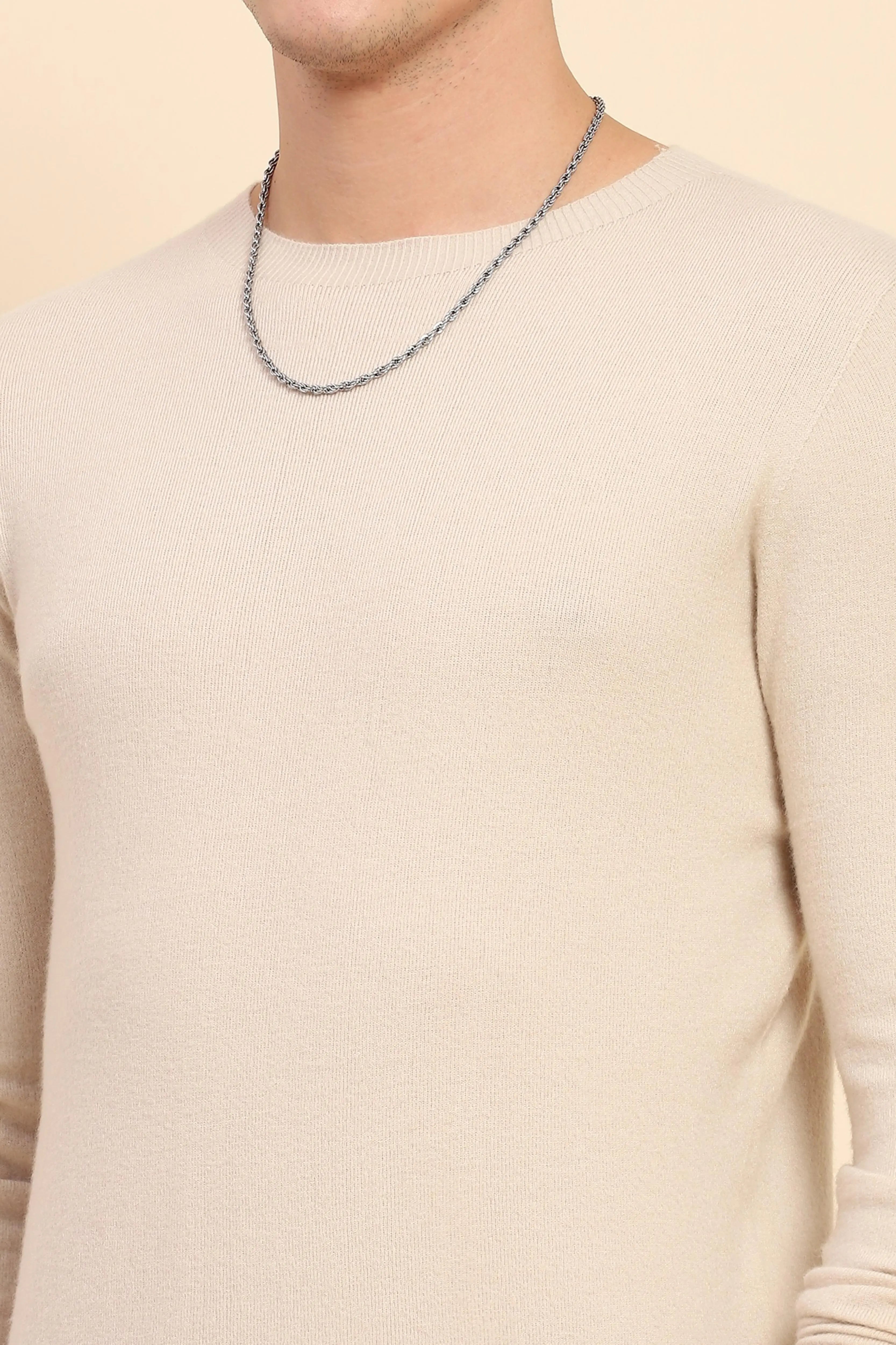 Beige Wool Blend Pullover - Global Republic