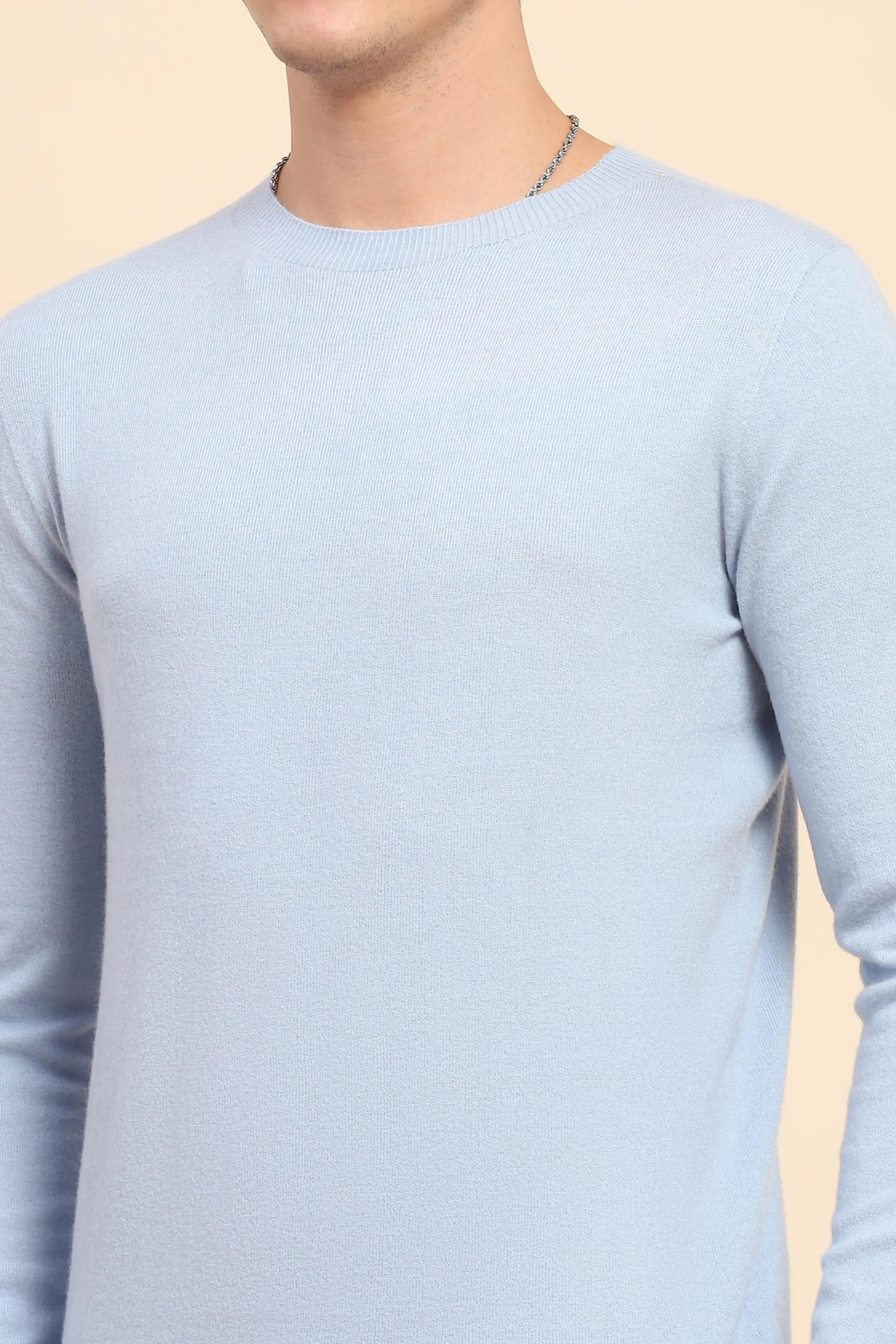 Sky Blue Wool Blend Pullover - Global Republic