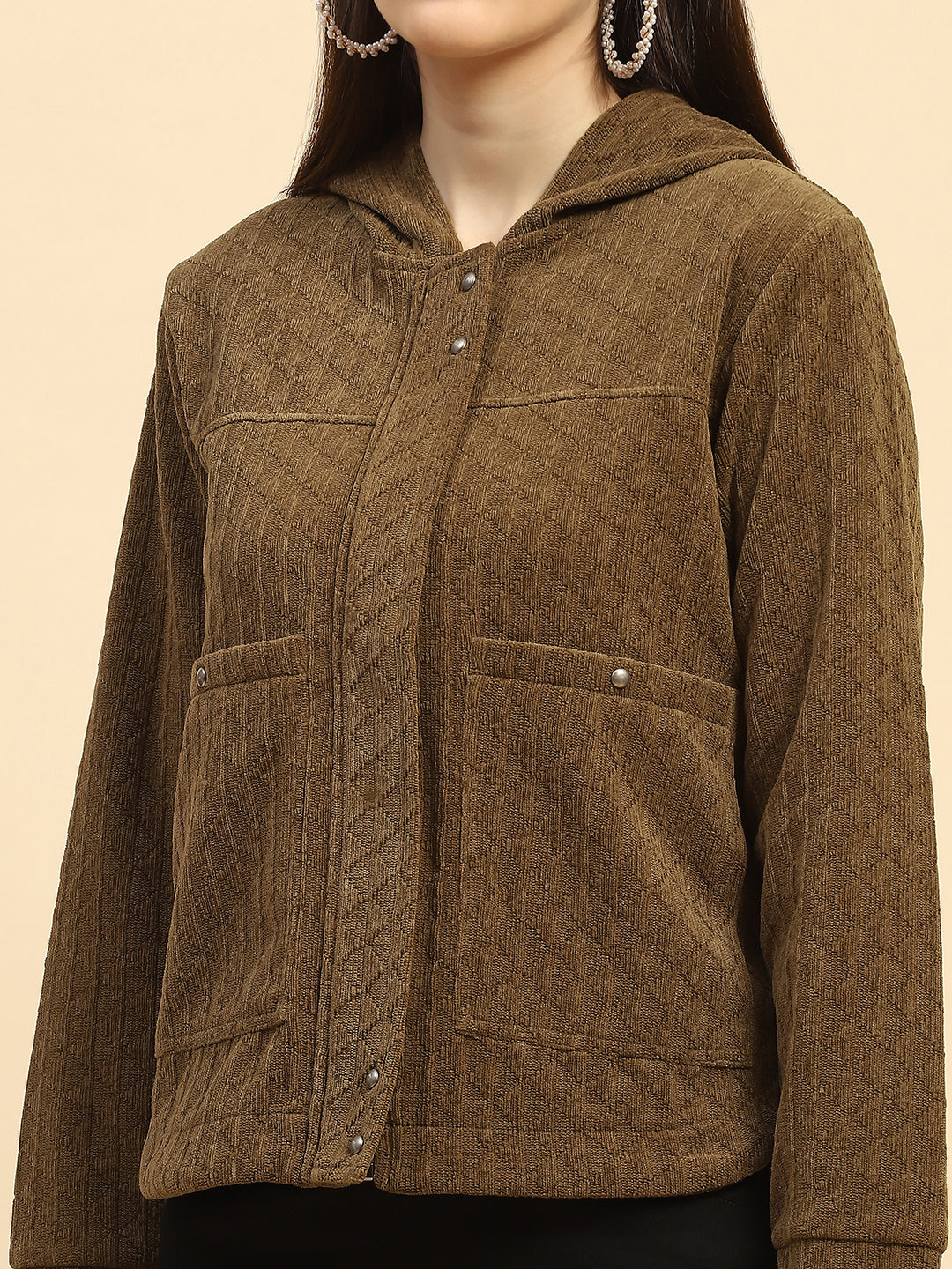 Brown Textured Sweatshirt - Global Republic
