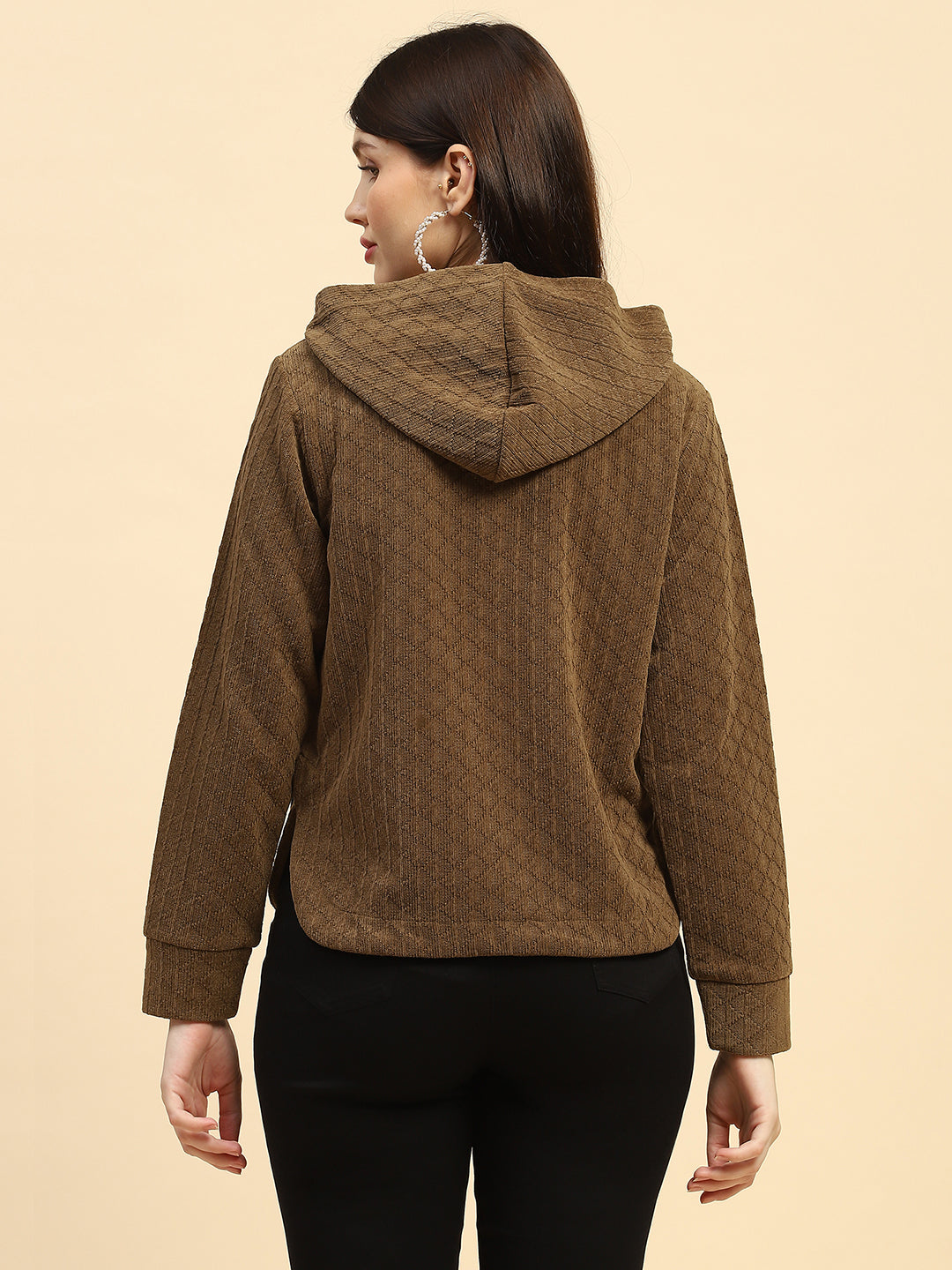 Brown Textured Sweatshirt - Global Republic