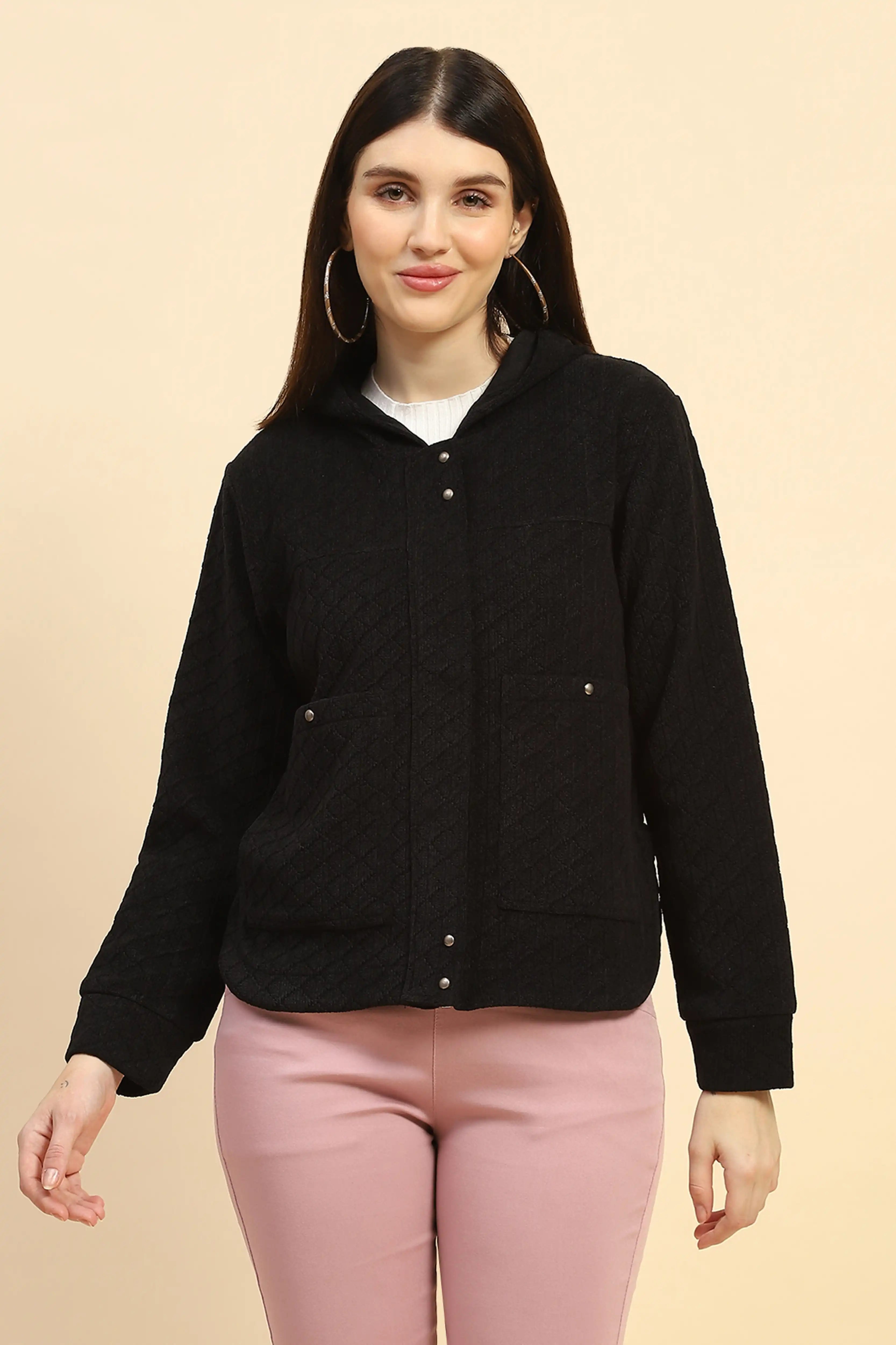 Black Solid Sweatshirt