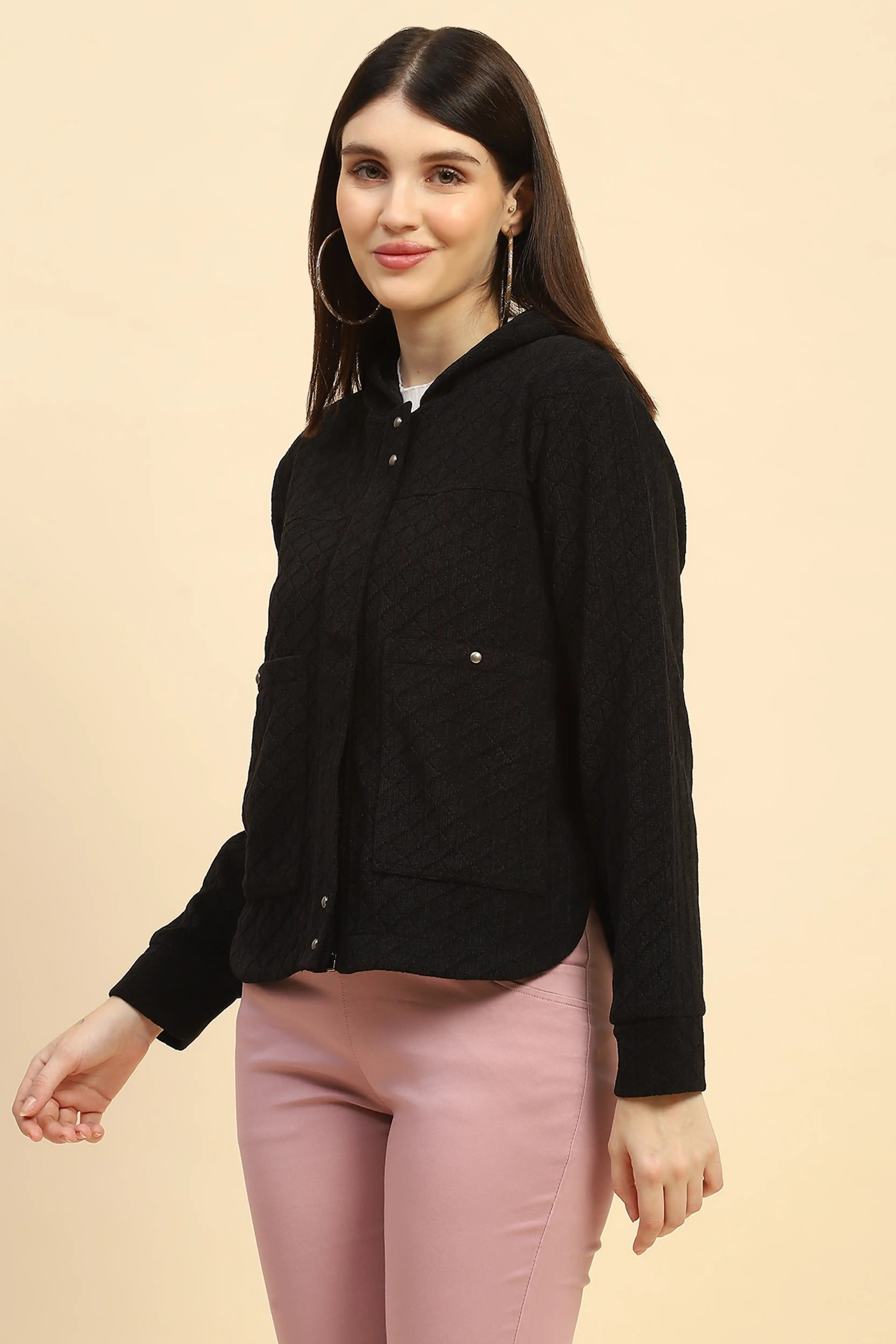 Black Solid Sweatshirt