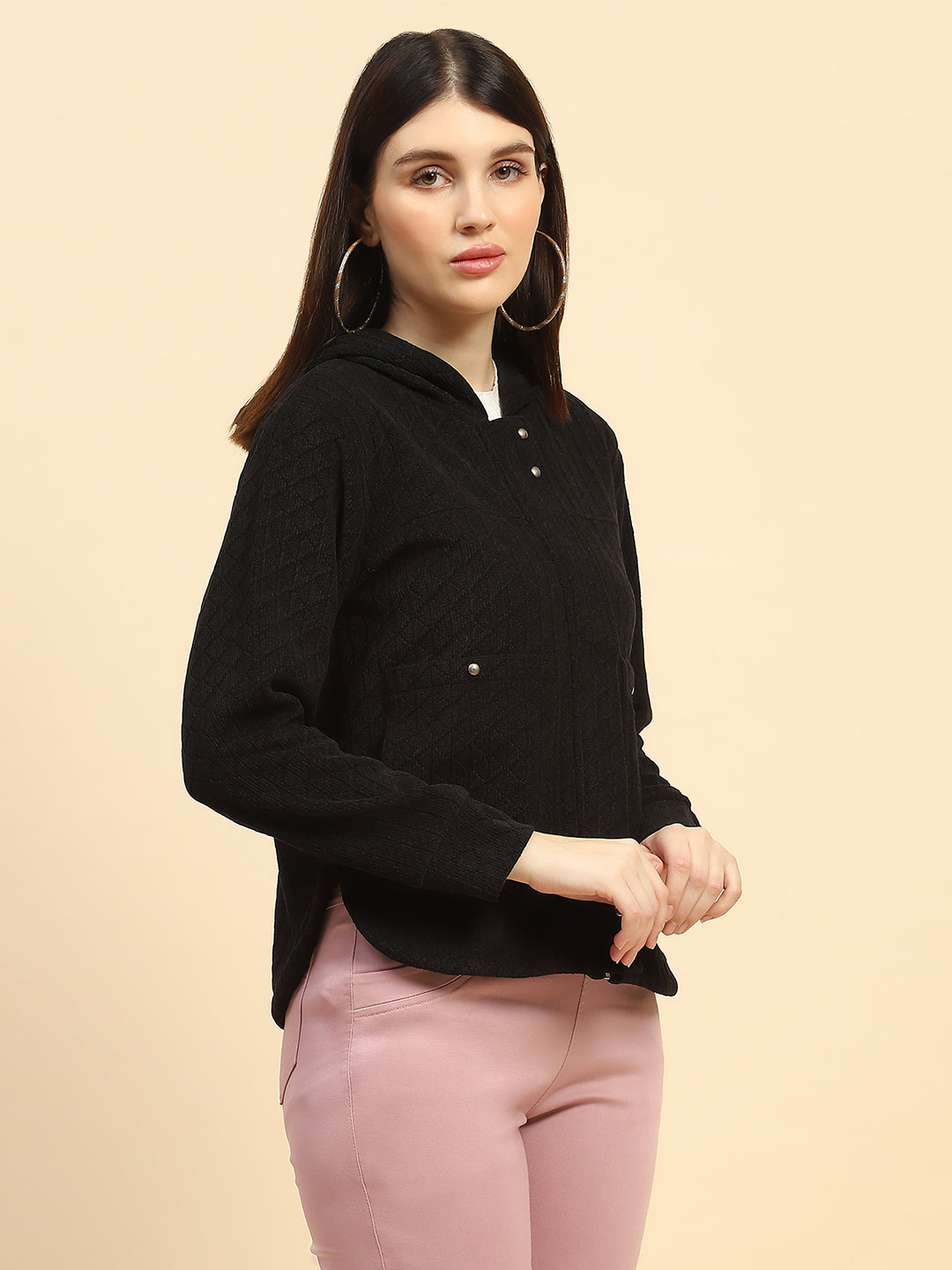 Black Solid Sweatshirt - Global Republic