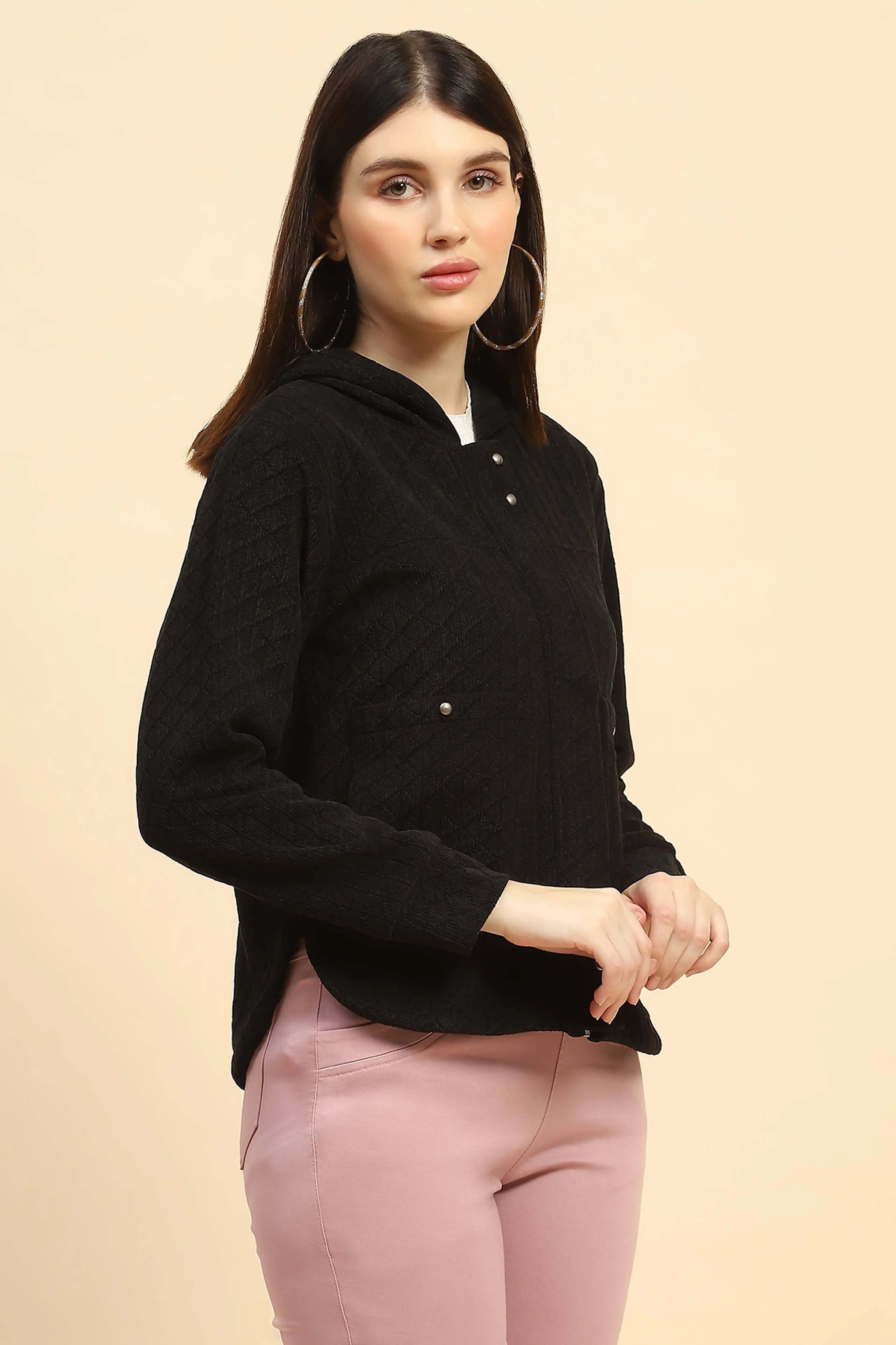 Black Solid Sweatshirt