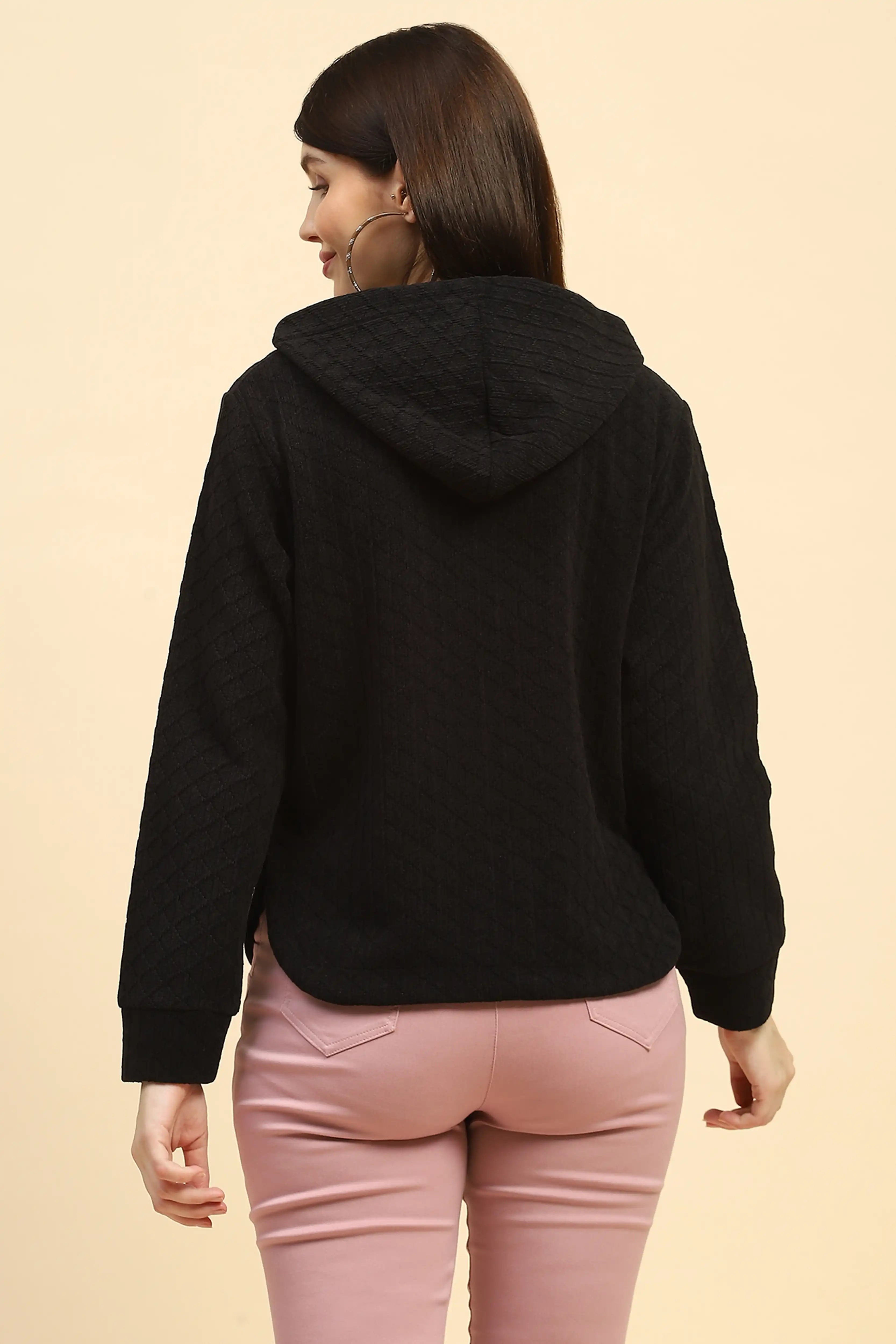 Black Solid Sweatshirt