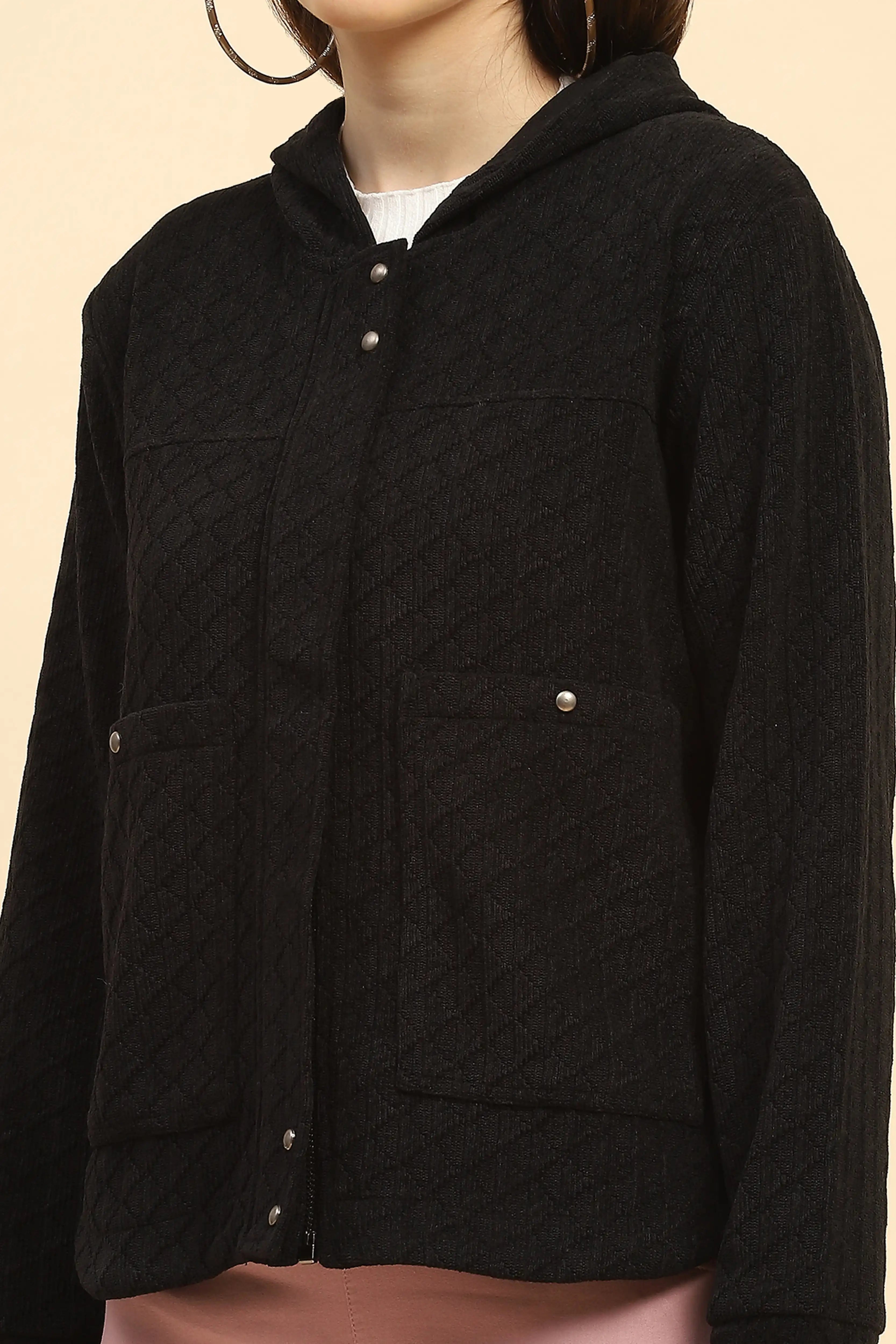 Black Solid Sweatshirt