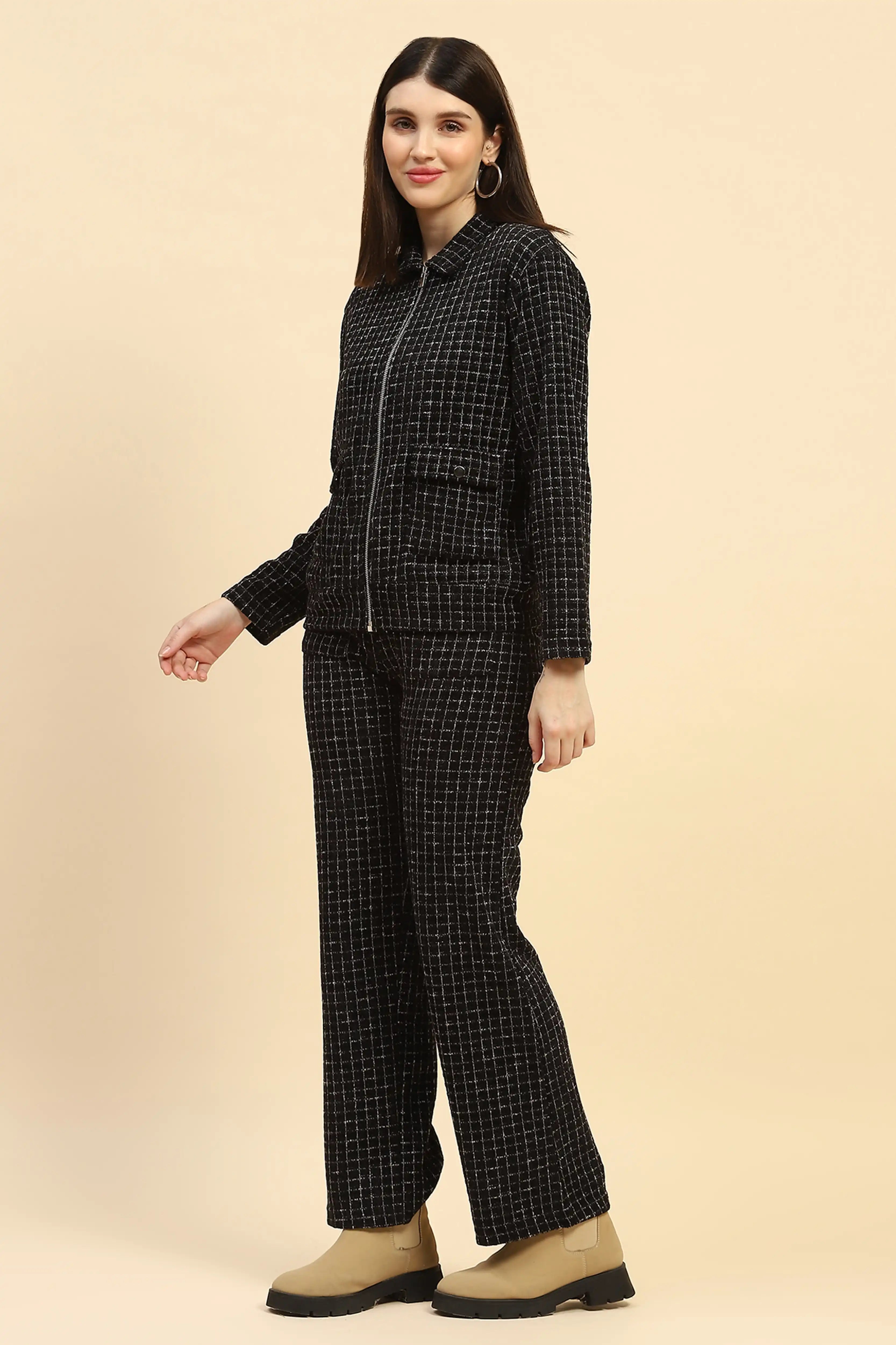 Black Checkerd Co ord Set